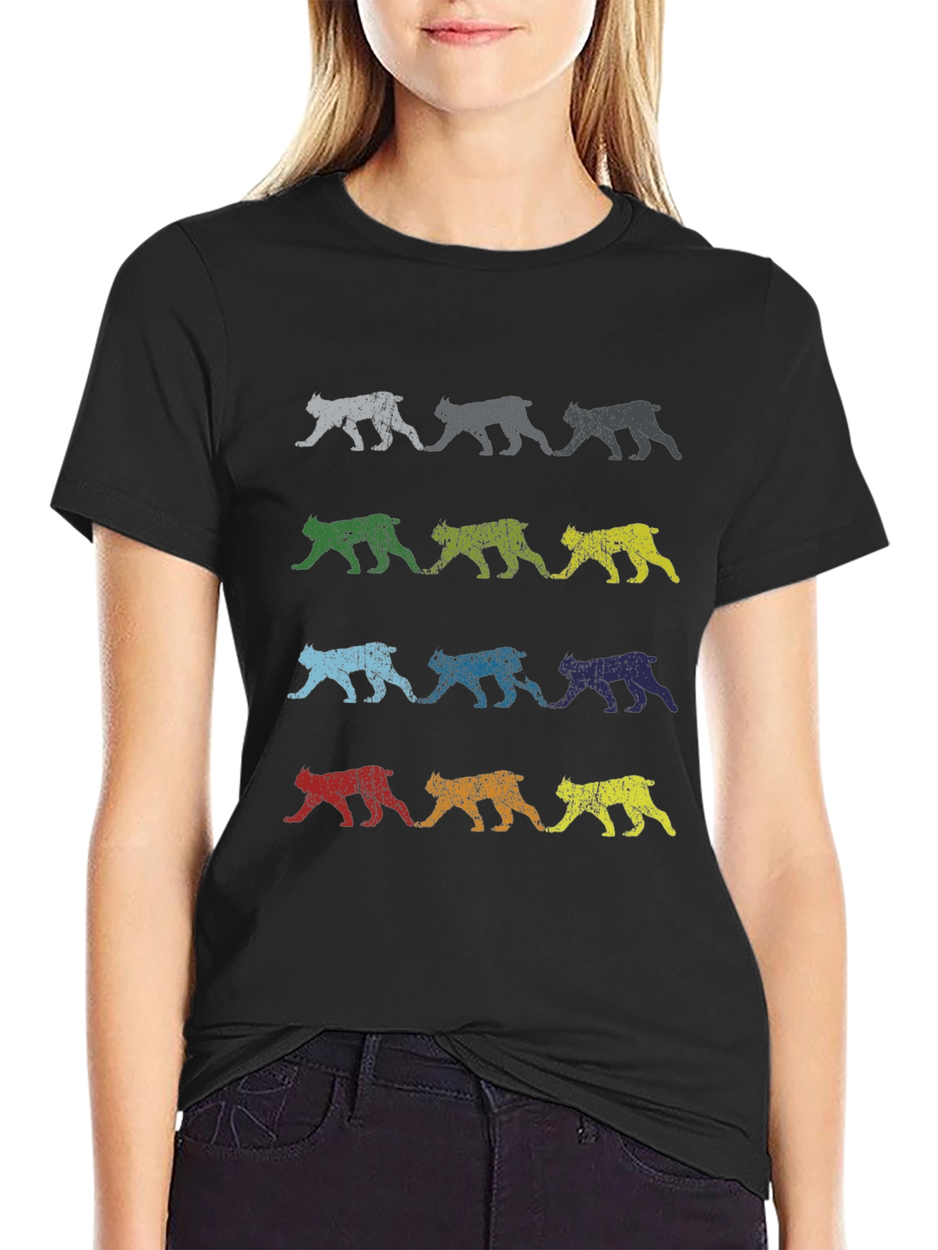 Retro Bobcat Print T-Shirt