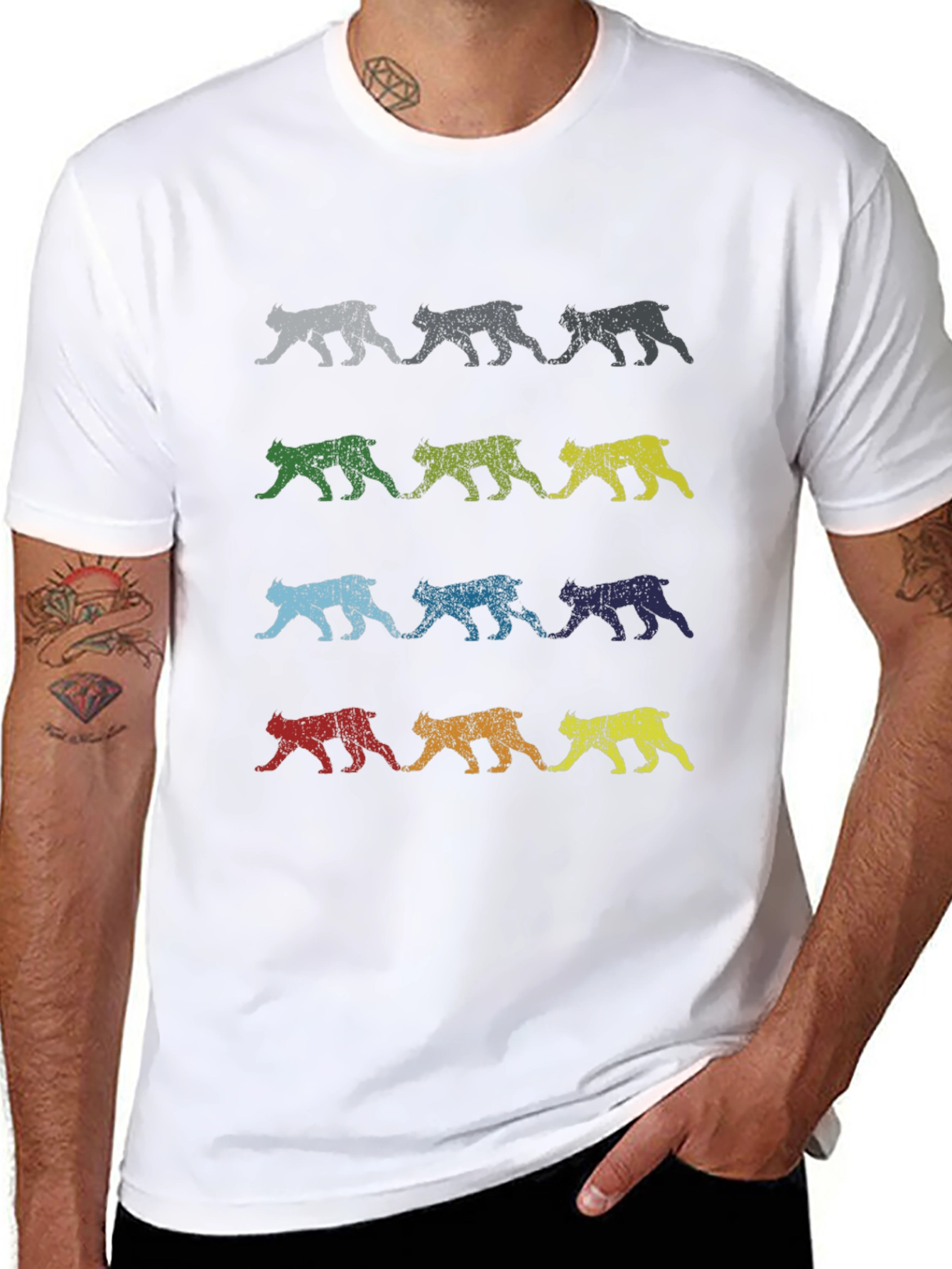 Retro Bobcat Print T-Shirt