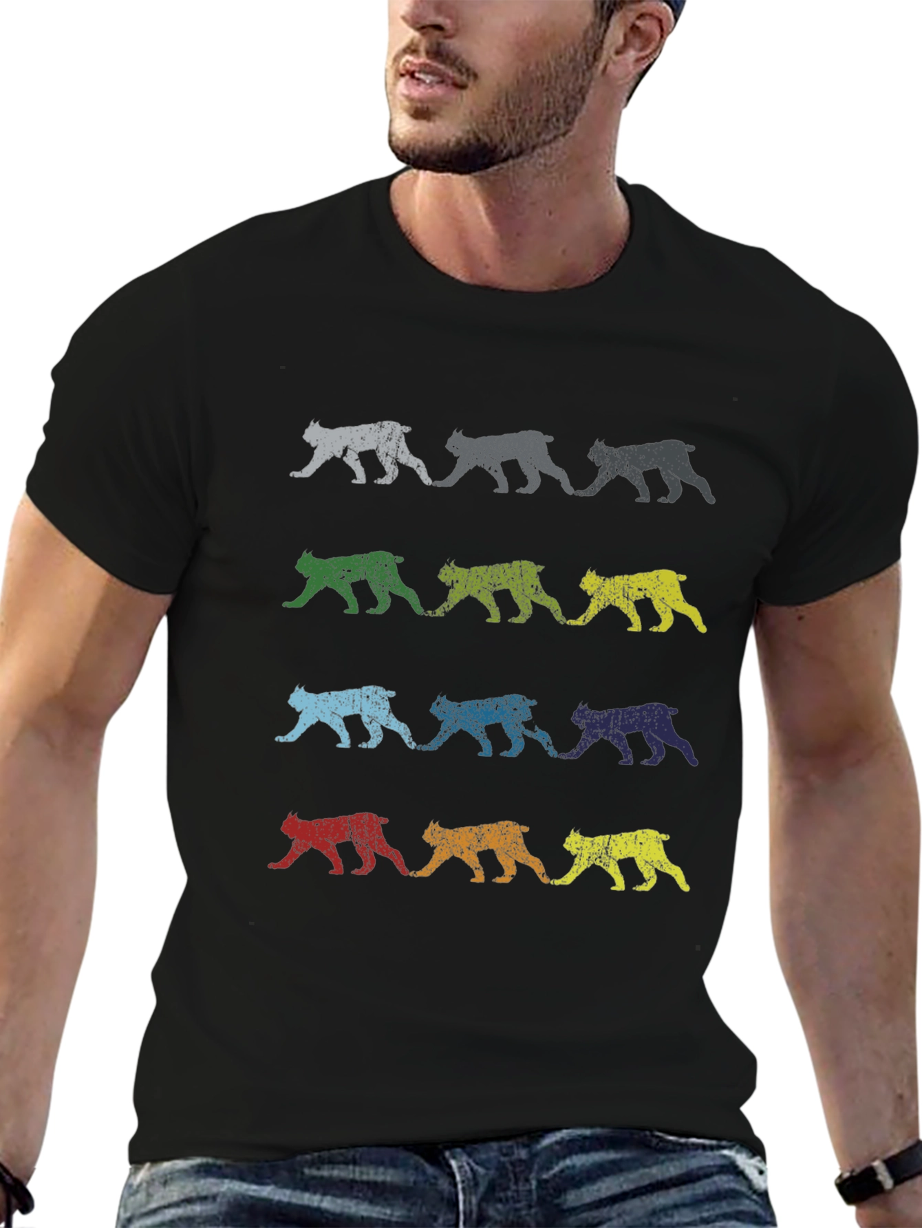 Retro Bobcat Print T-Shirt