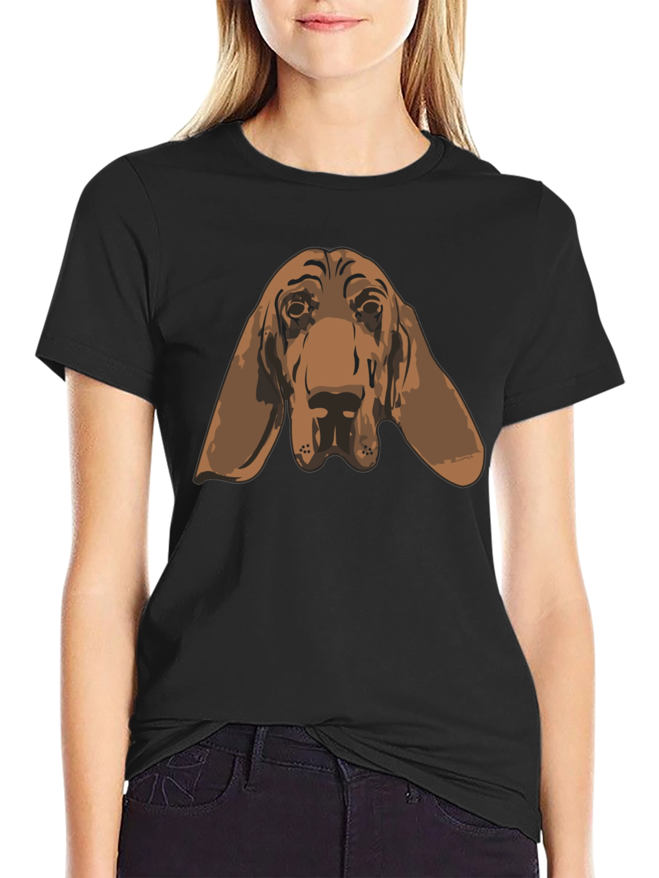 Bloodhound Dog Graphic Tee - Unisex Black T-Shirt