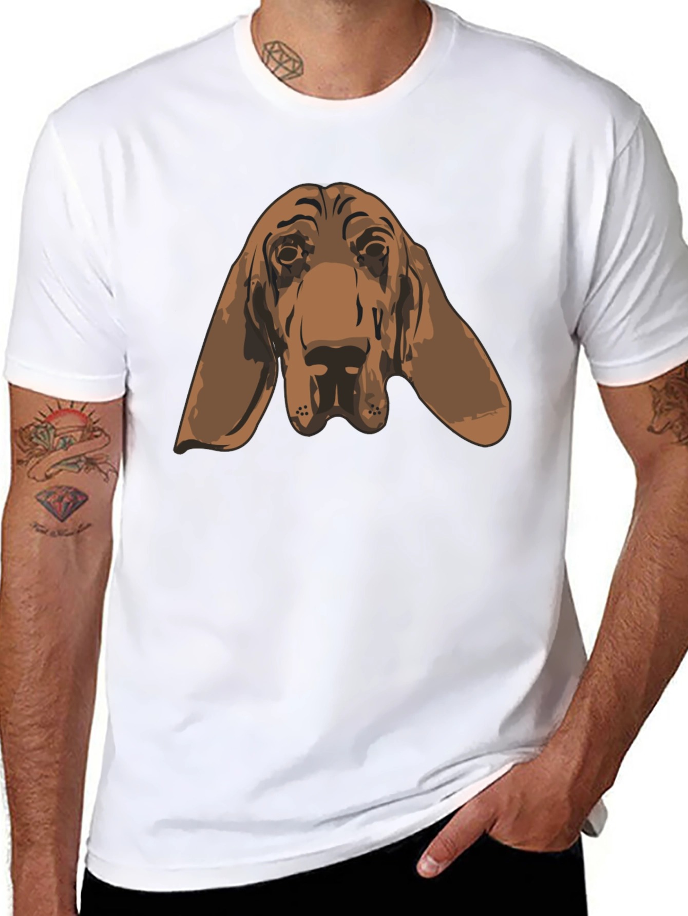 Bloodhound Dog Graphic Tee - Unisex Black T-Shirt