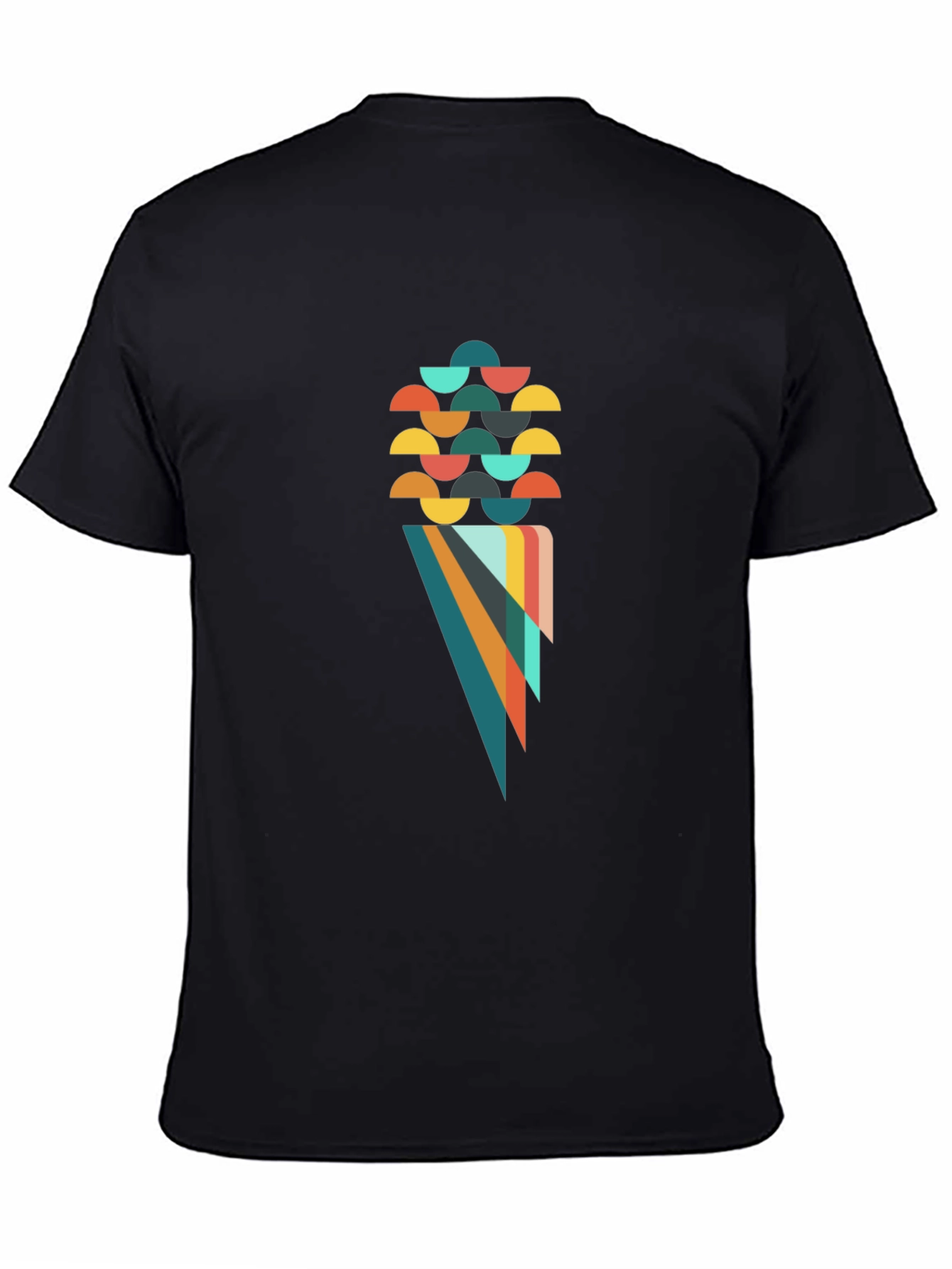 Geometric Cone Graphic Black T-Shirt