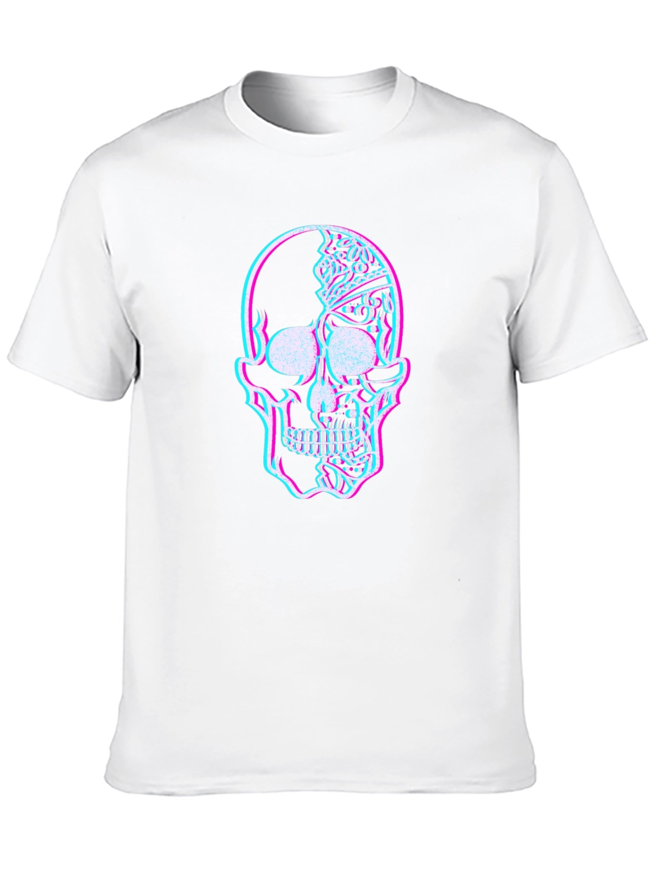 Glitch Skull Graphic Tee - Mens Black T-Shirt