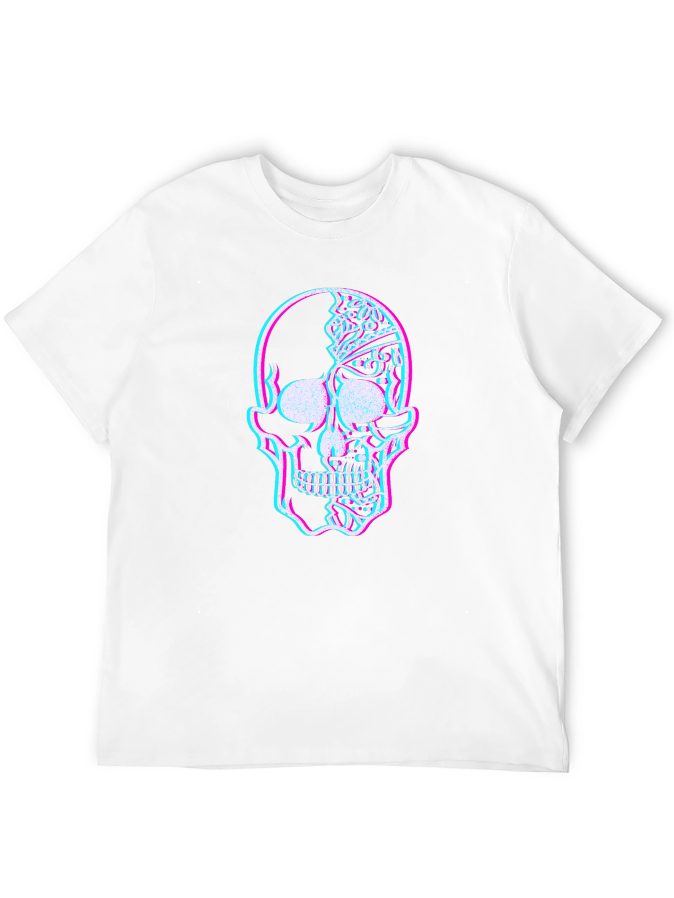 Glitch Skull Graphic Tee - Mens Black T-Shirt