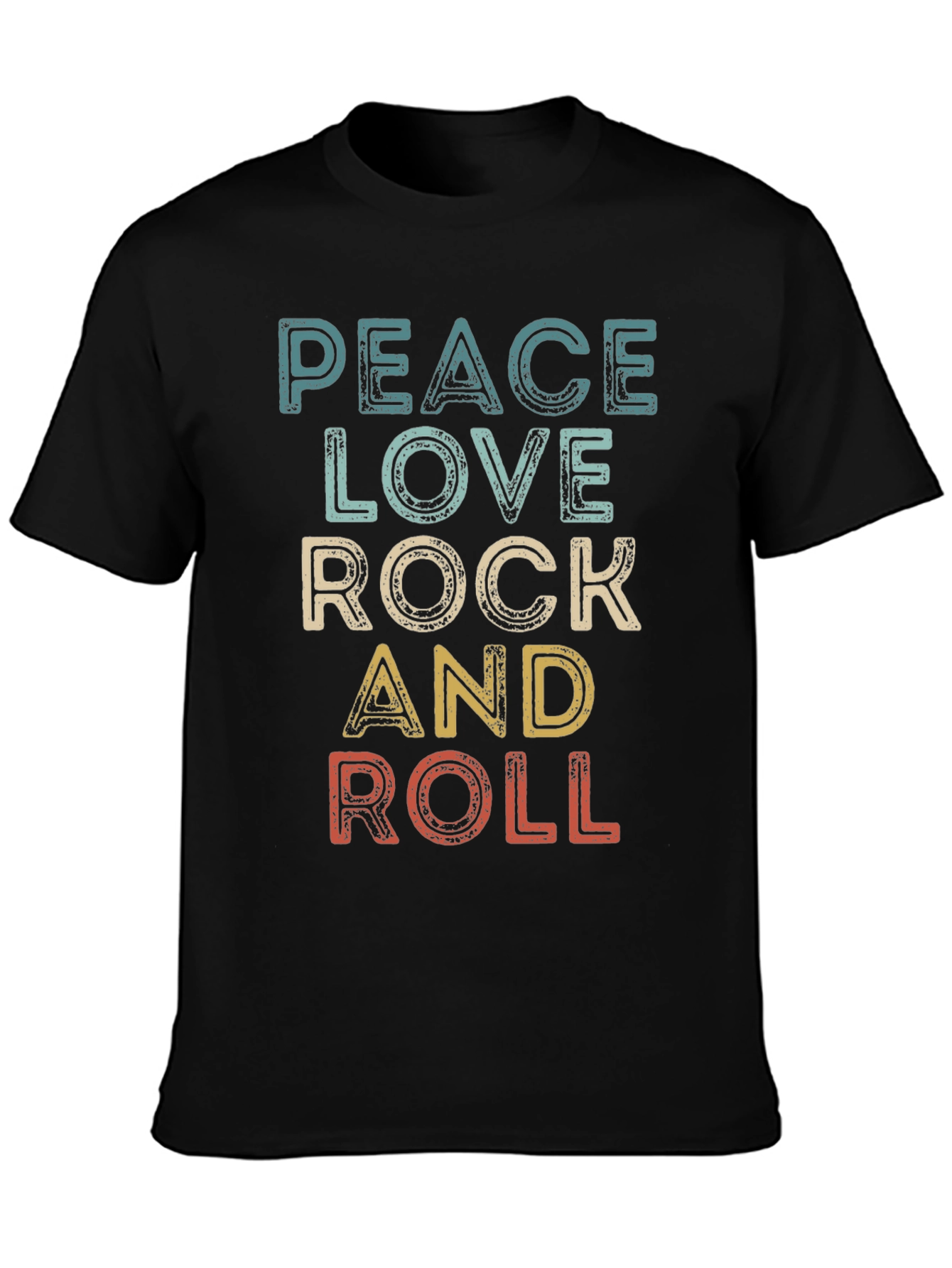 Peace Love Rock and Roll Retro T-Shirt