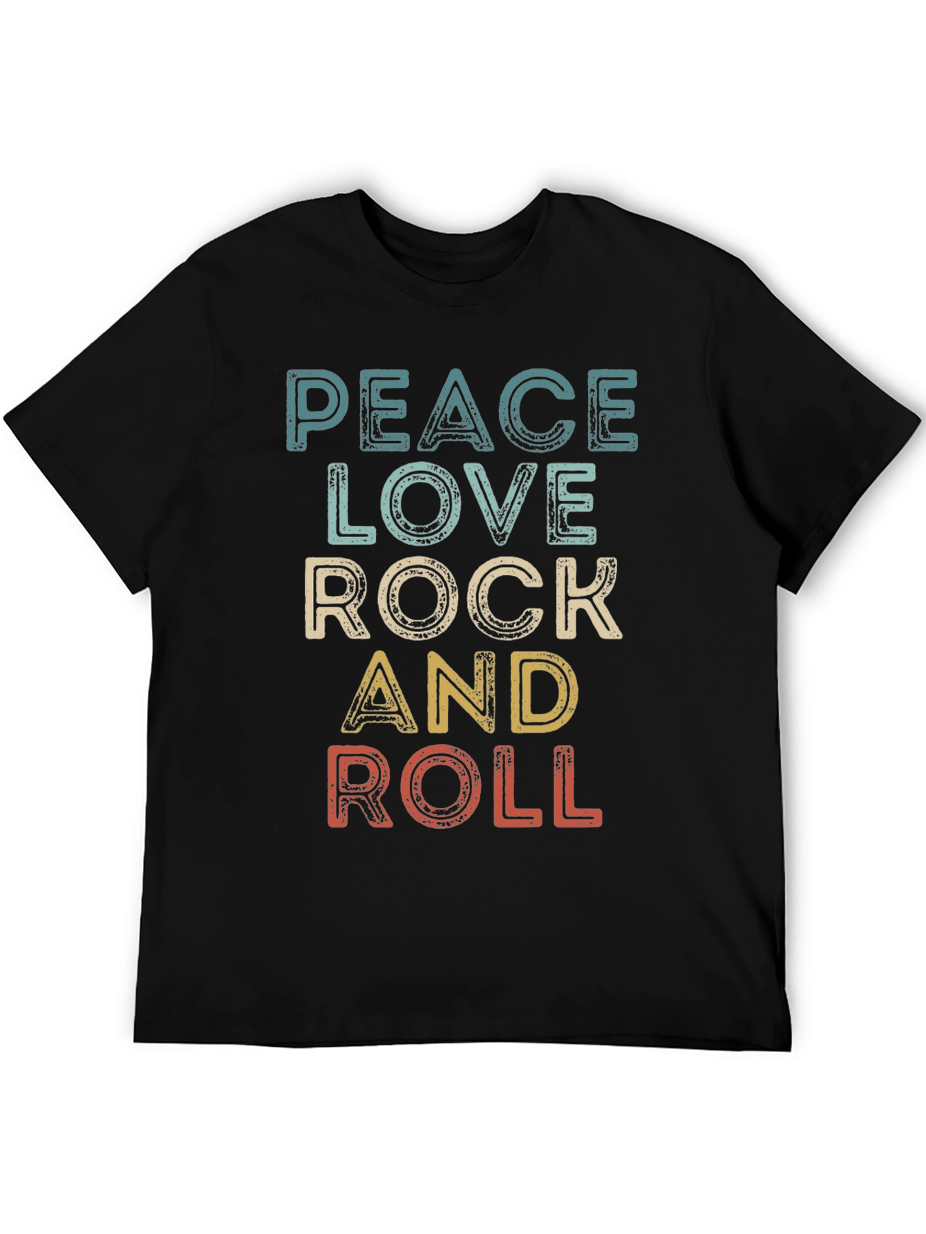 Peace Love Rock and Roll Retro T-Shirt