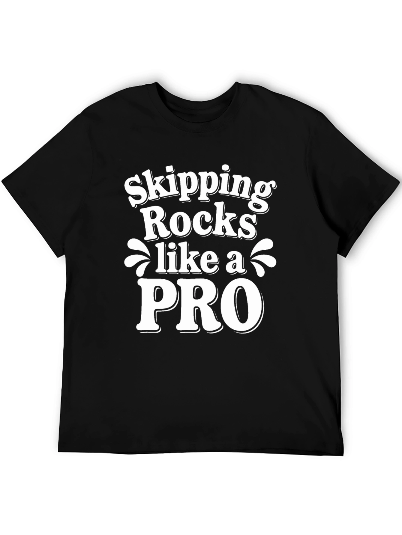 Skipping Rocks Like a Pro Black Graphic Tee