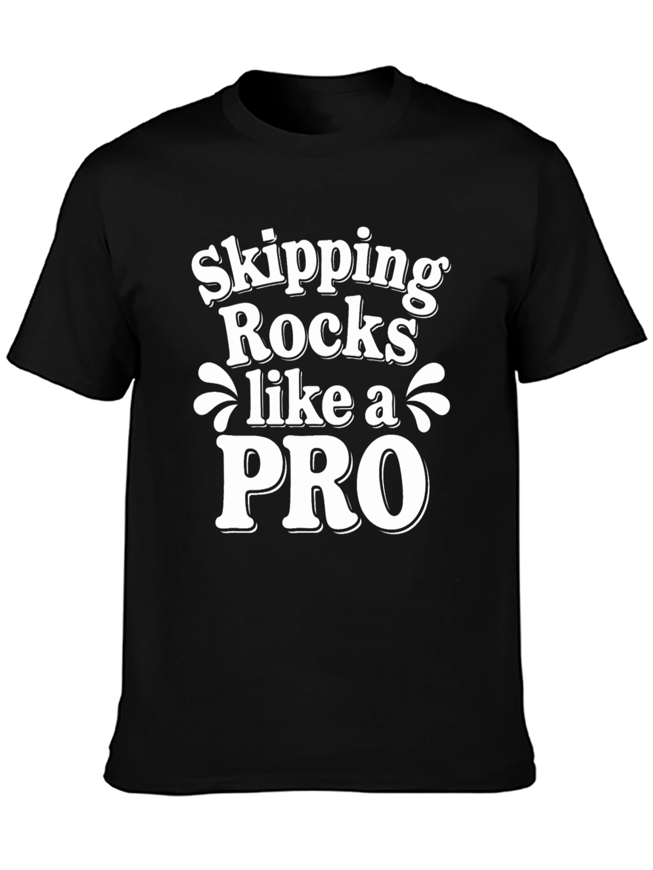 Skipping Rocks Like a Pro Black Graphic Tee
