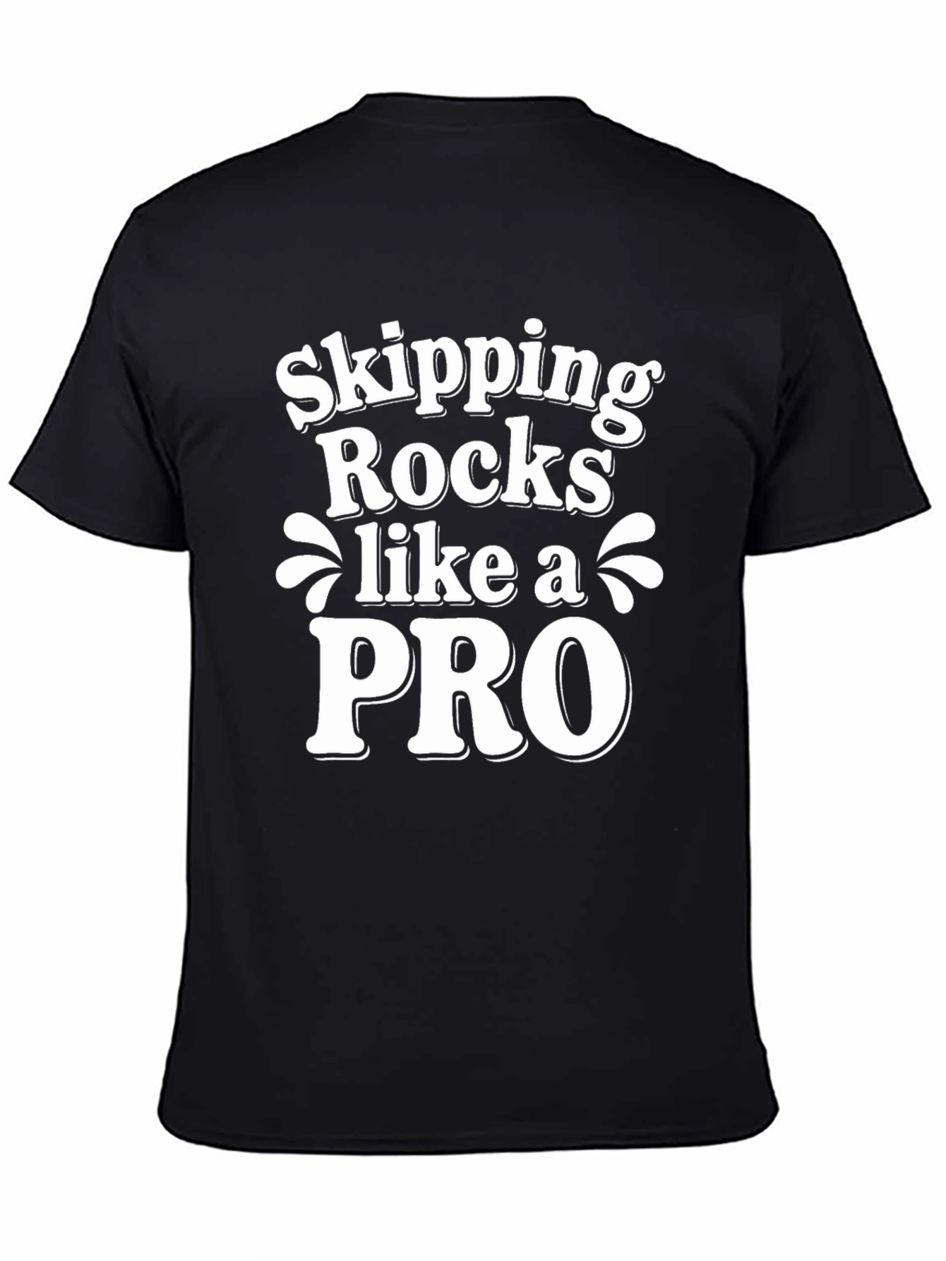 Skipping Rocks Like a Pro Black Graphic Tee