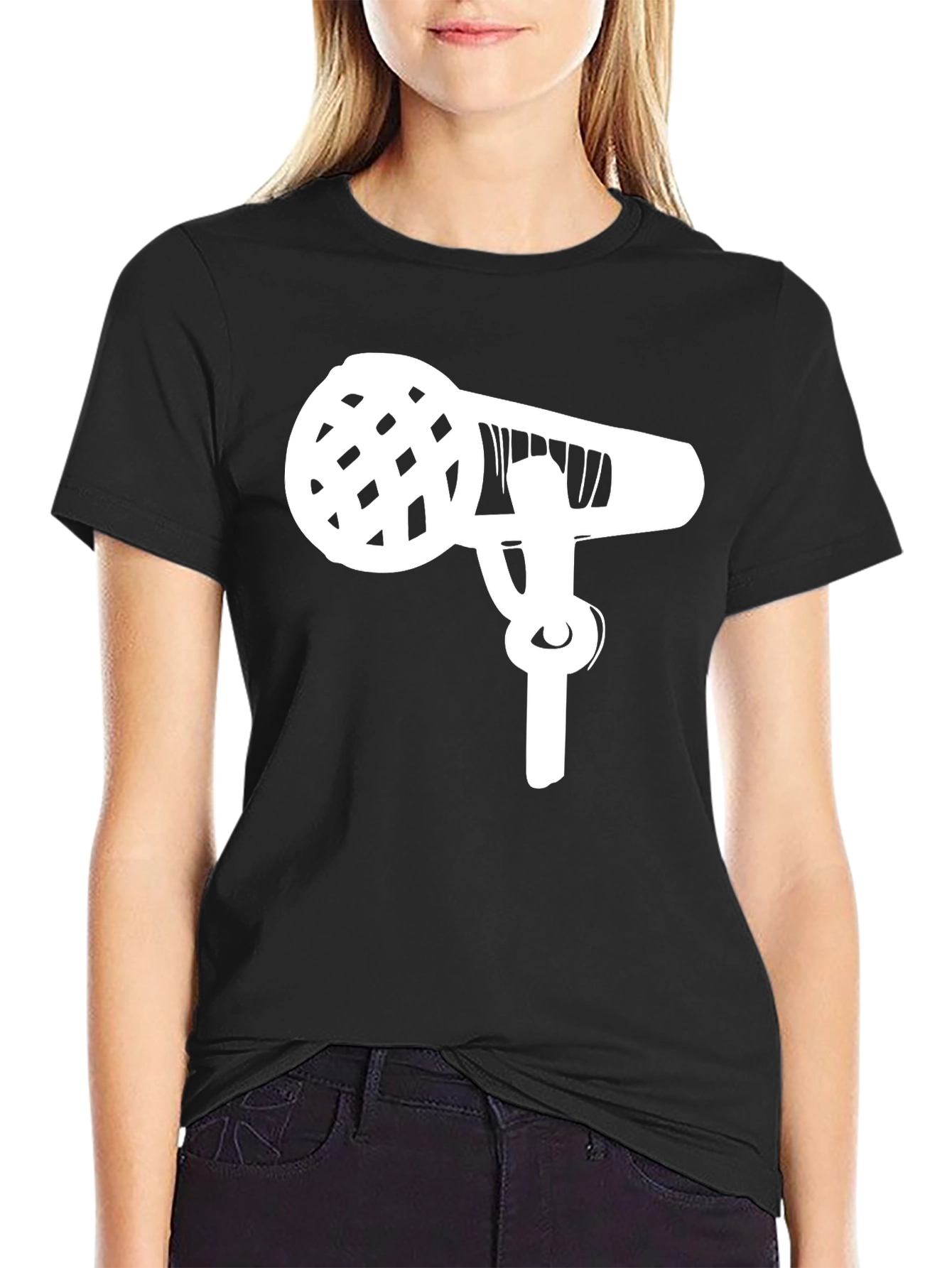 Microphone Graphic Tee - Black Cotton Casual Shirt