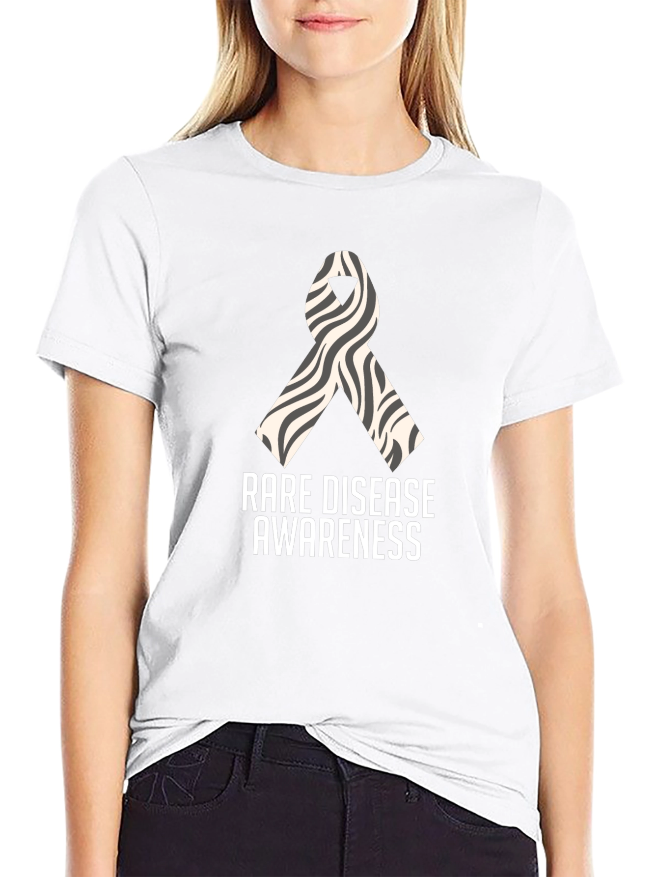 Rare Disease Awareness Zebra Ribbon T-Shirt