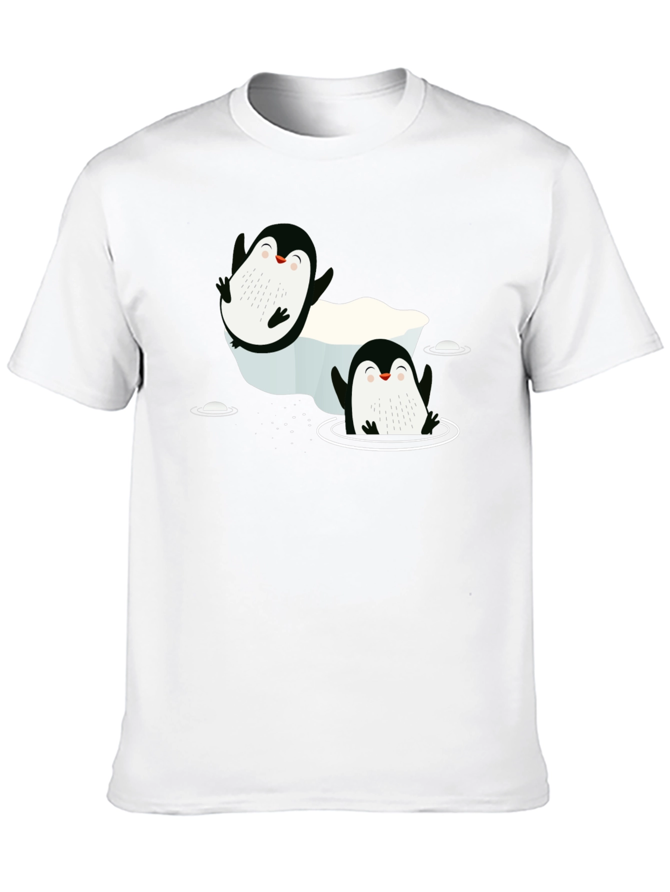 Cute Penguin Graphic Black T-Shirt