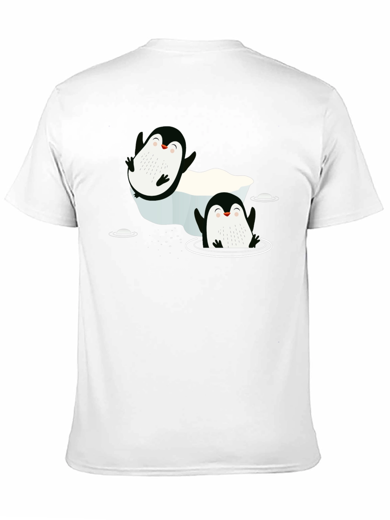 Cute Penguin Graphic Black T-Shirt