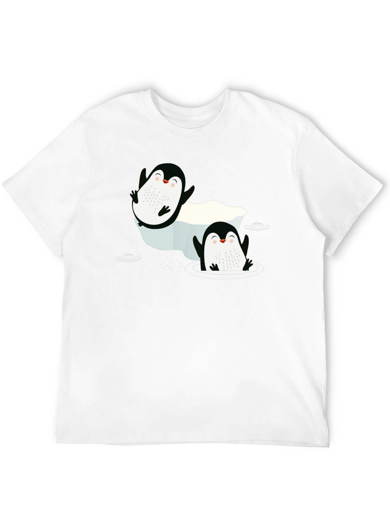 Cute Penguin Graphic Black T-Shirt