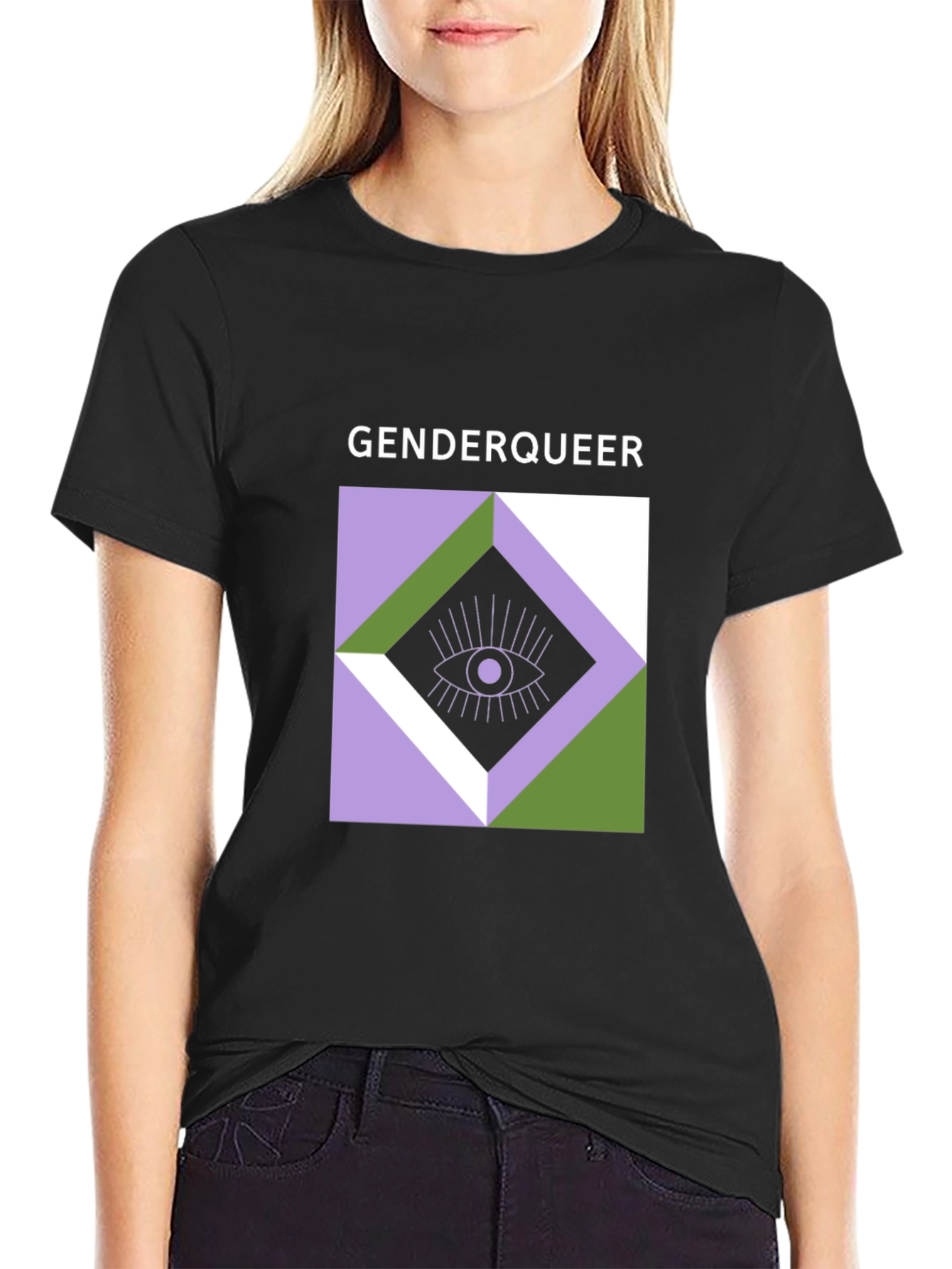 Genderqueer Eye Graphic Tee - Unisex Black T-Shirt