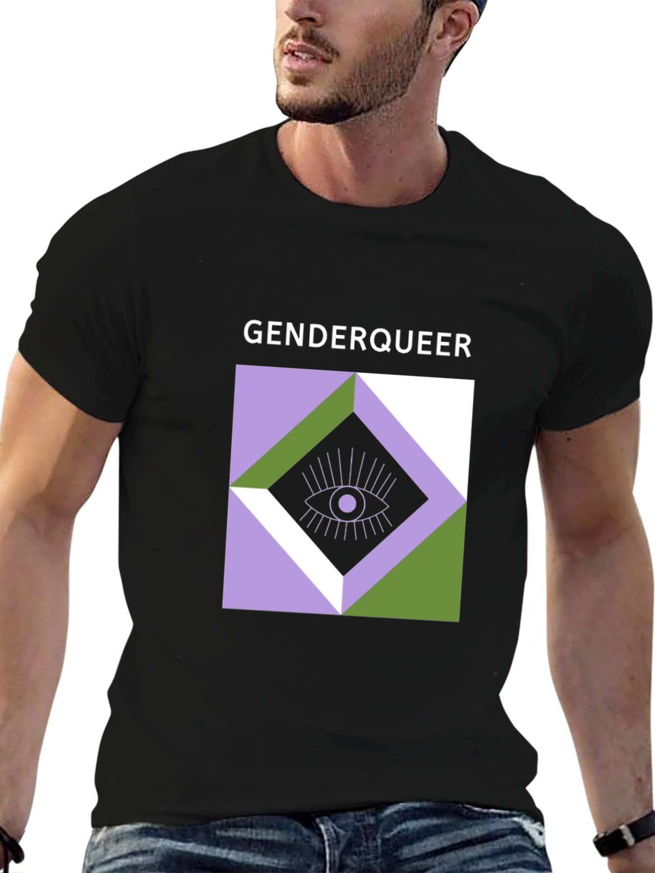 Genderqueer Eye Graphic Tee - Unisex Black T-Shirt