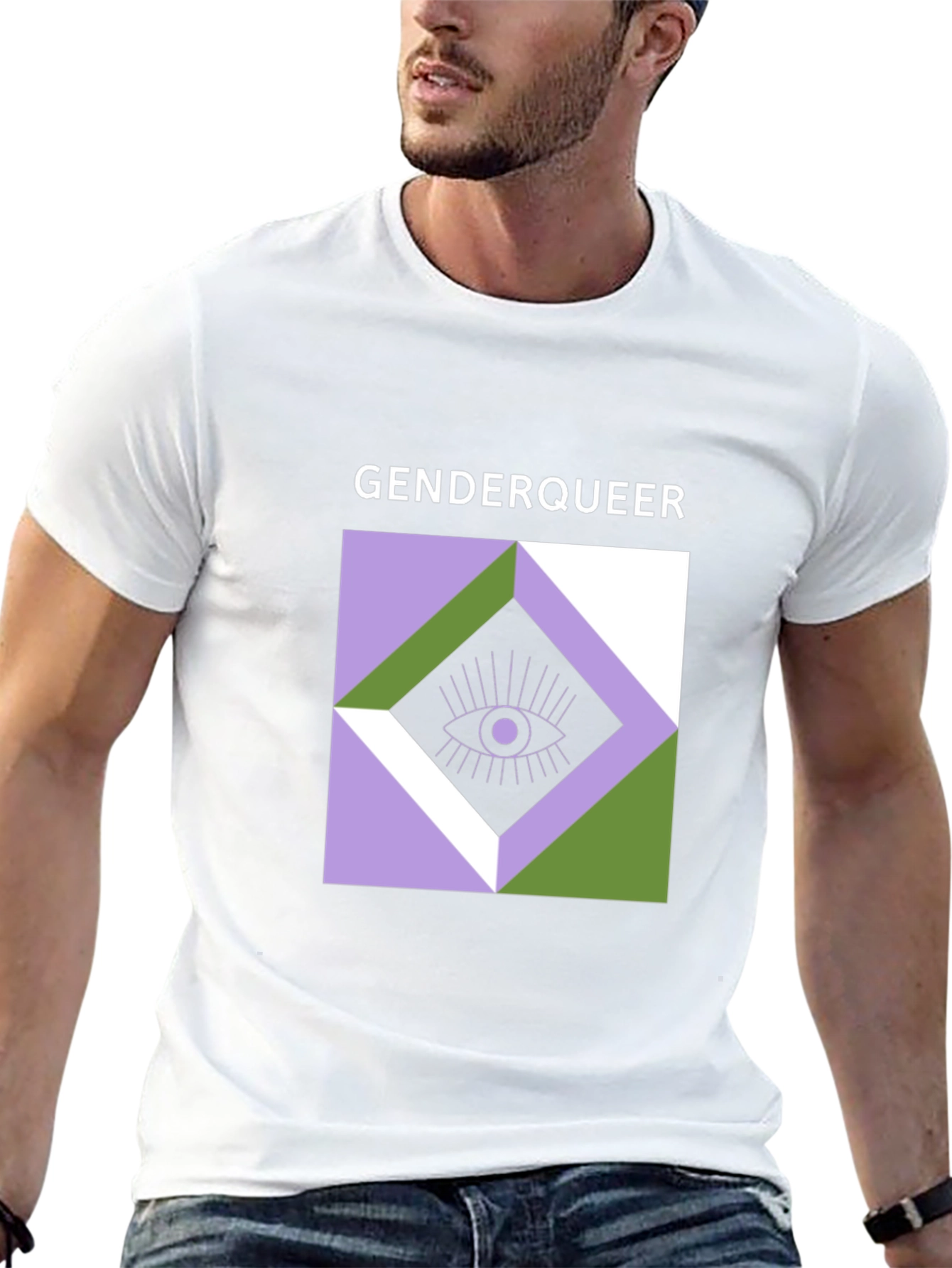 Genderqueer Eye Graphic Tee - Unisex Black T-Shirt