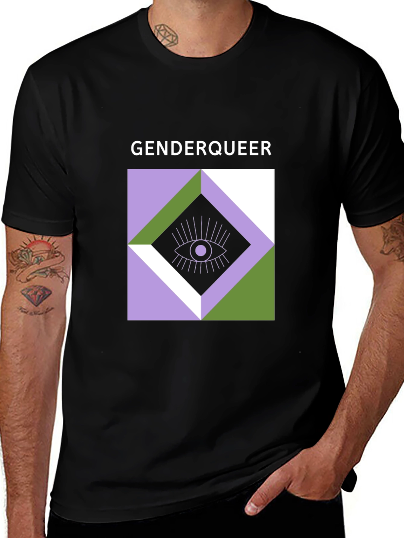 Genderqueer Eye Graphic Tee - Unisex Black T-Shirt