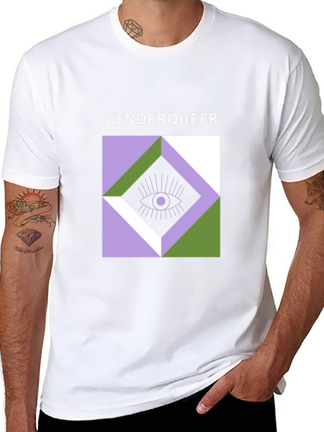 Genderqueer Eye Graphic Tee - Unisex Black T-Shirt