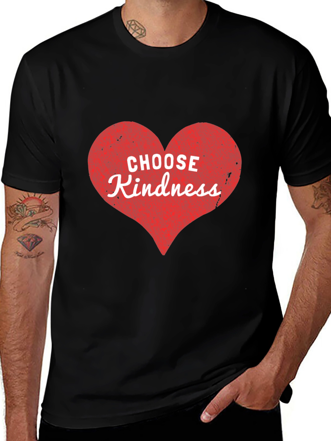Choose Kindness Heart Graphic Tee - Black
