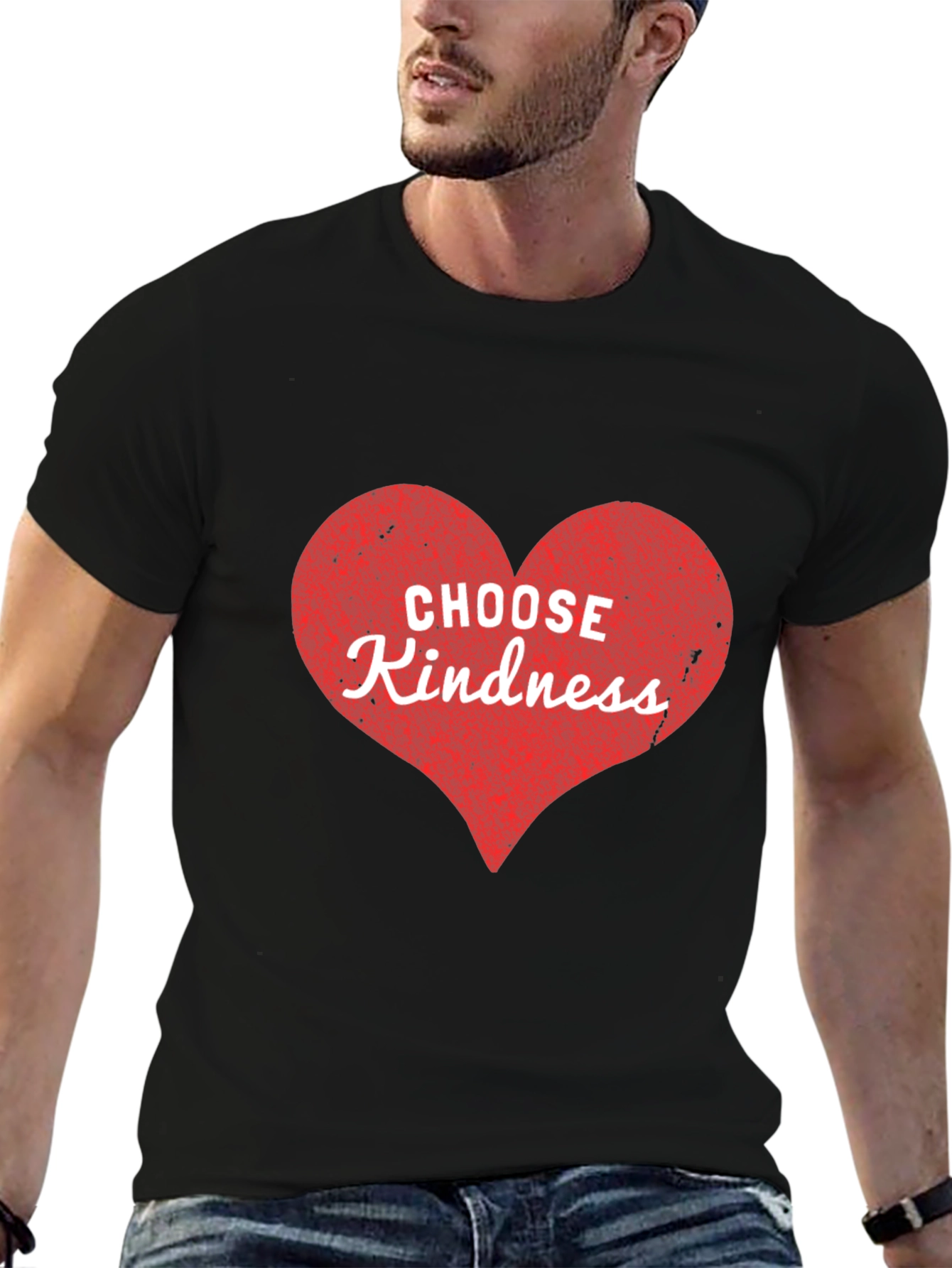 Choose Kindness Heart Graphic Tee - Black