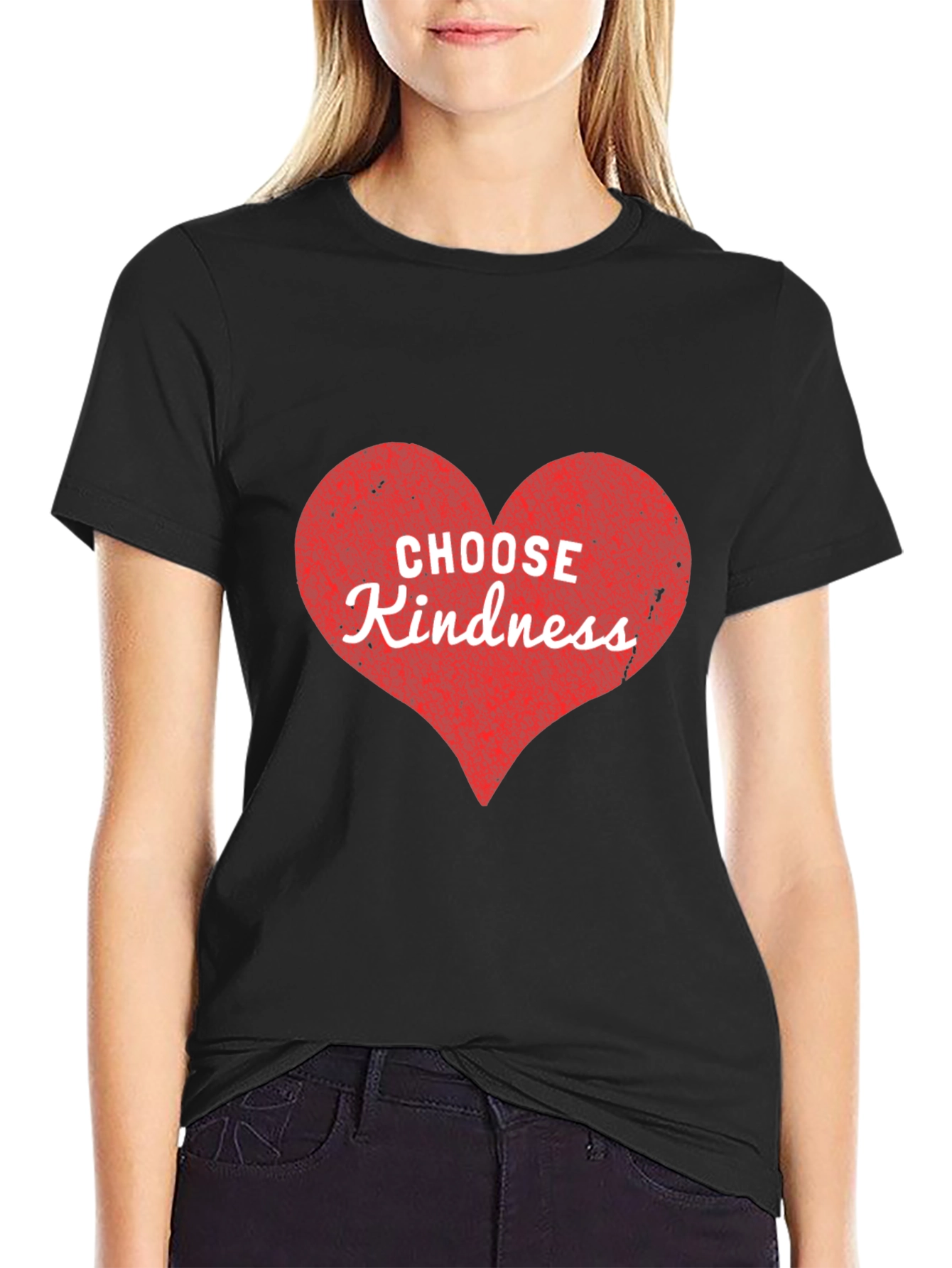Choose Kindness Heart Graphic Tee - Black