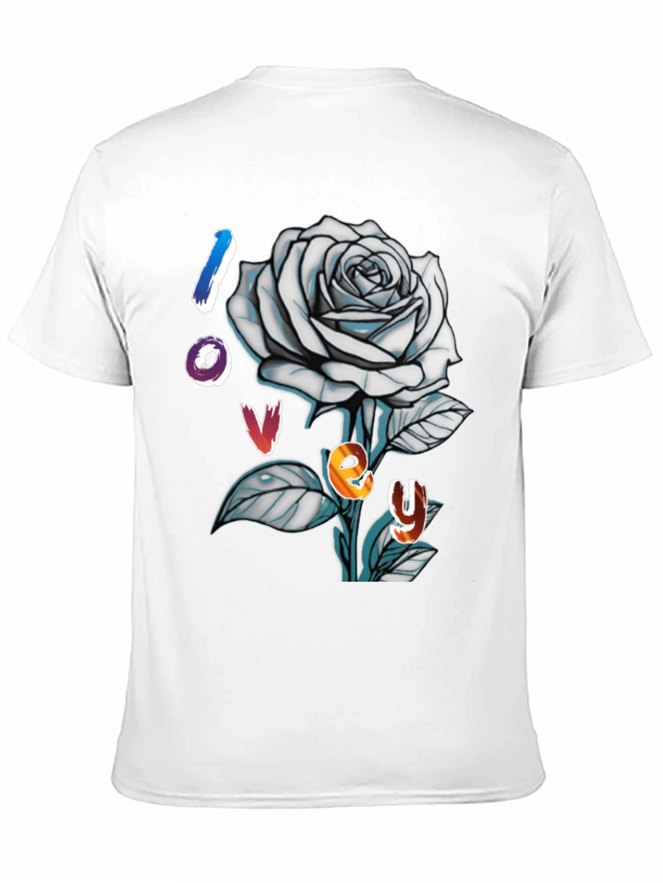 Love Rose Graphic Tee - Trendy Black T-Shirt