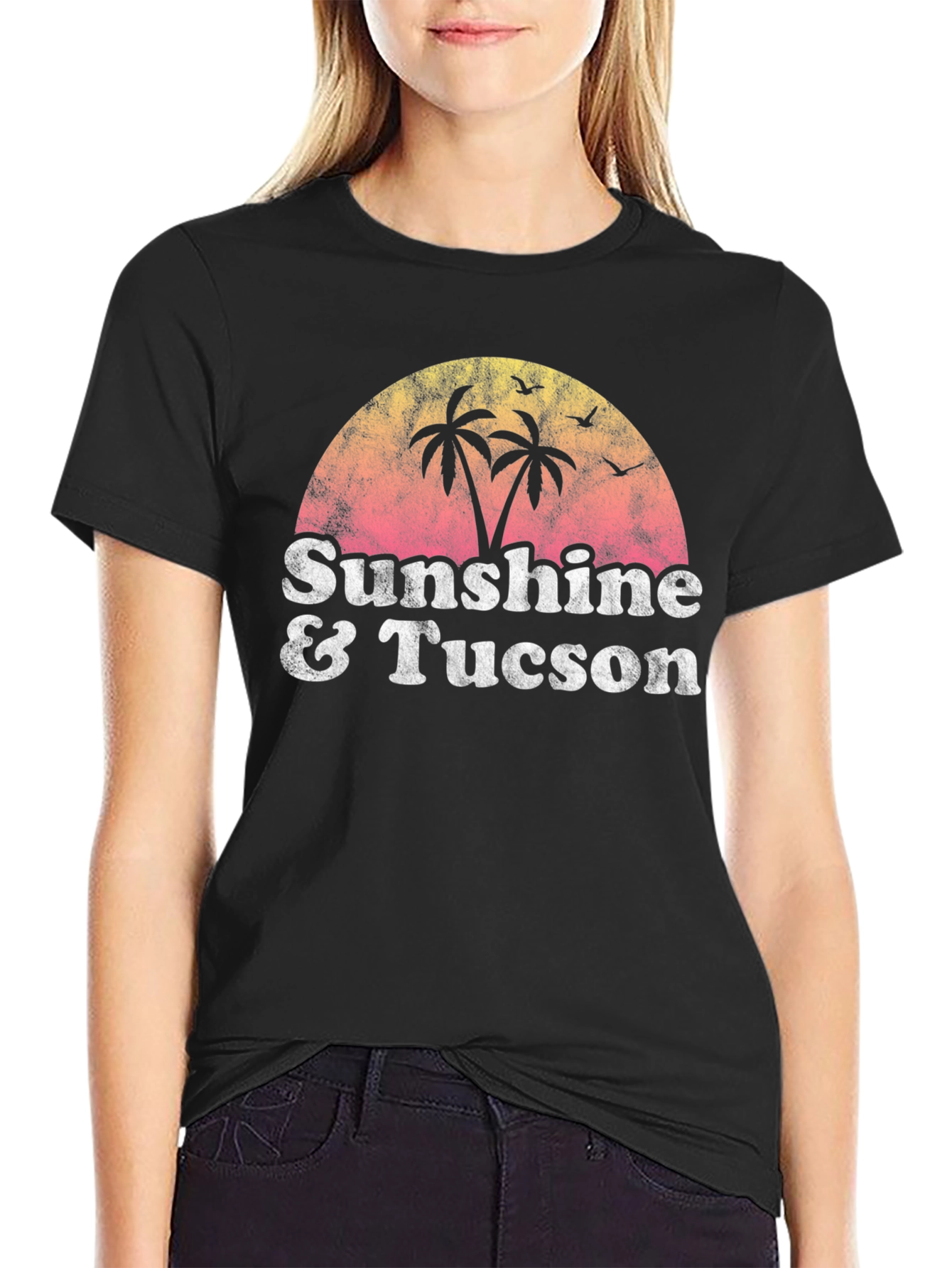 Sunshine & Tucson Retro Graphic Tee - Black