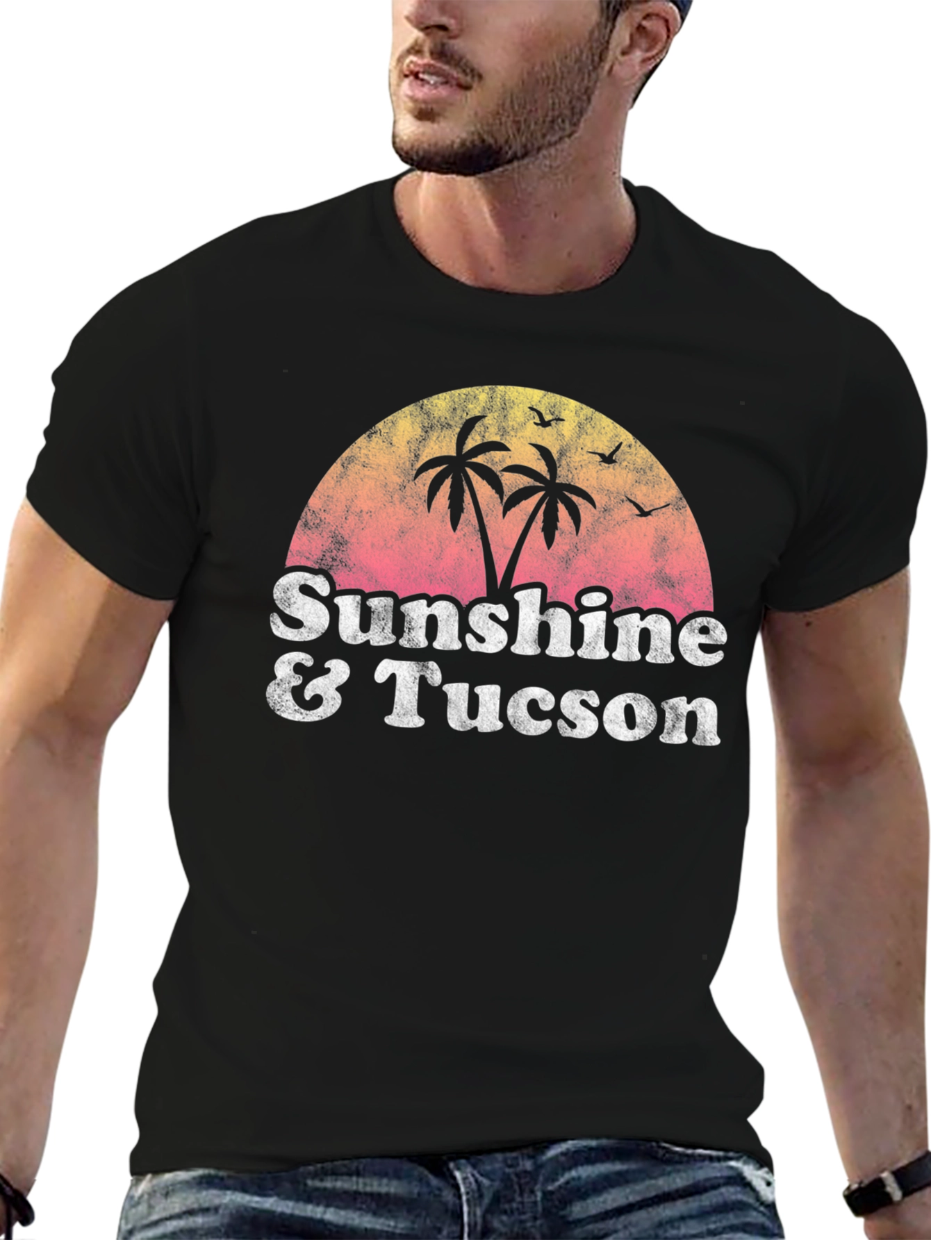 Sunshine & Tucson Retro Graphic Tee - Black