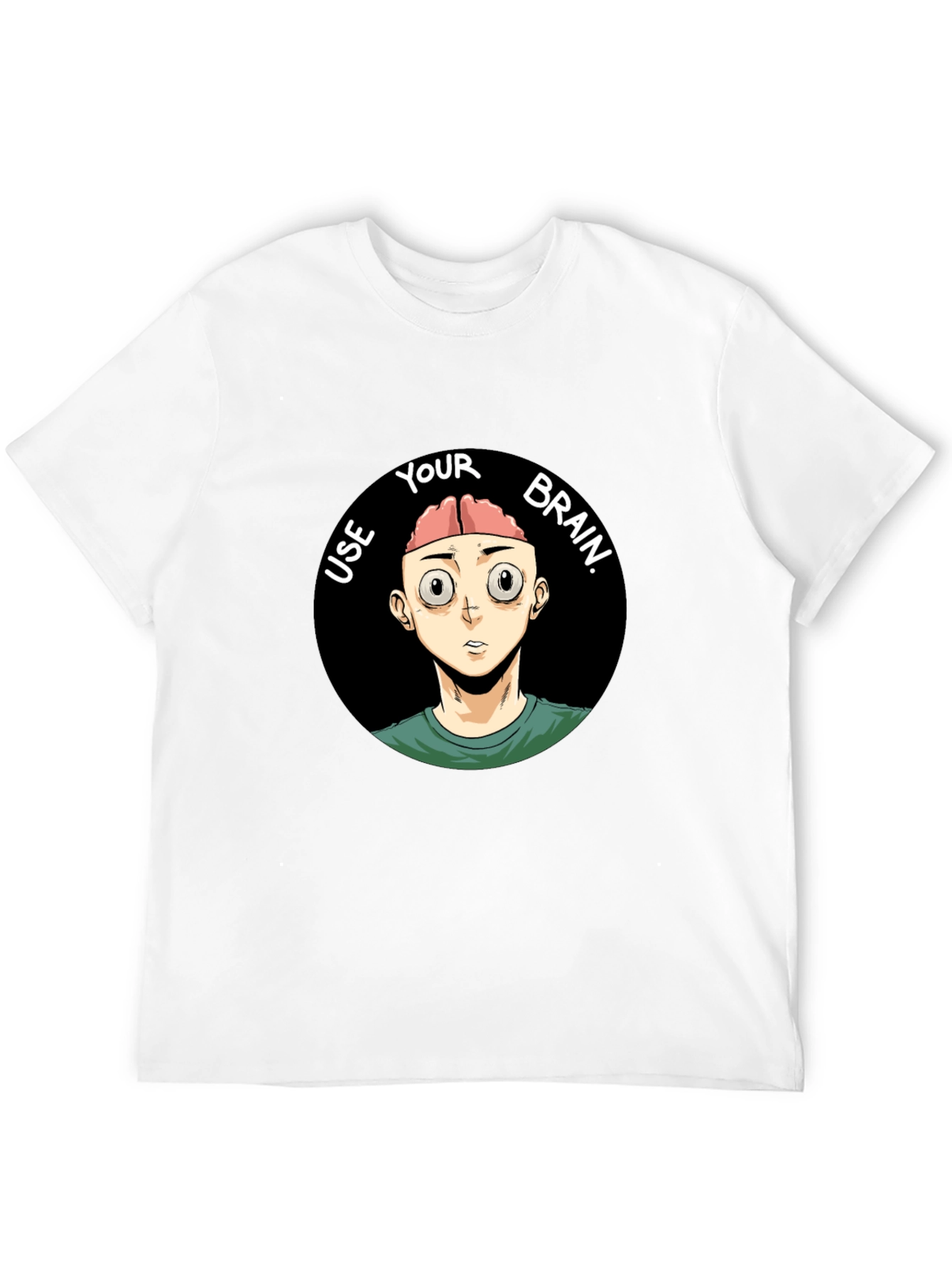 Use Your Brain Graphic Tee - Black Cotton T-Shirt