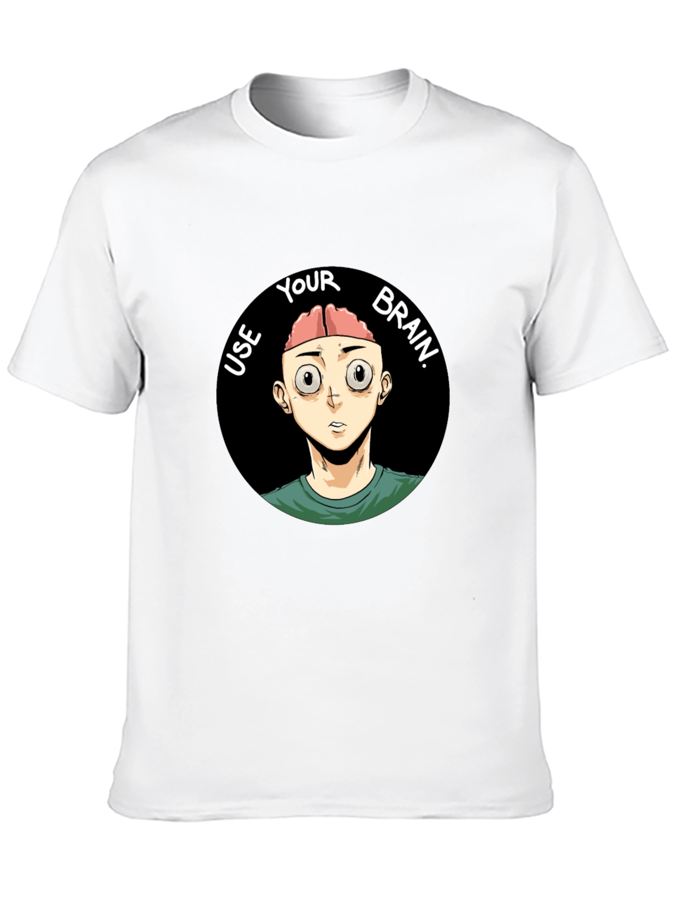 Use Your Brain Graphic Tee - Black Cotton T-Shirt