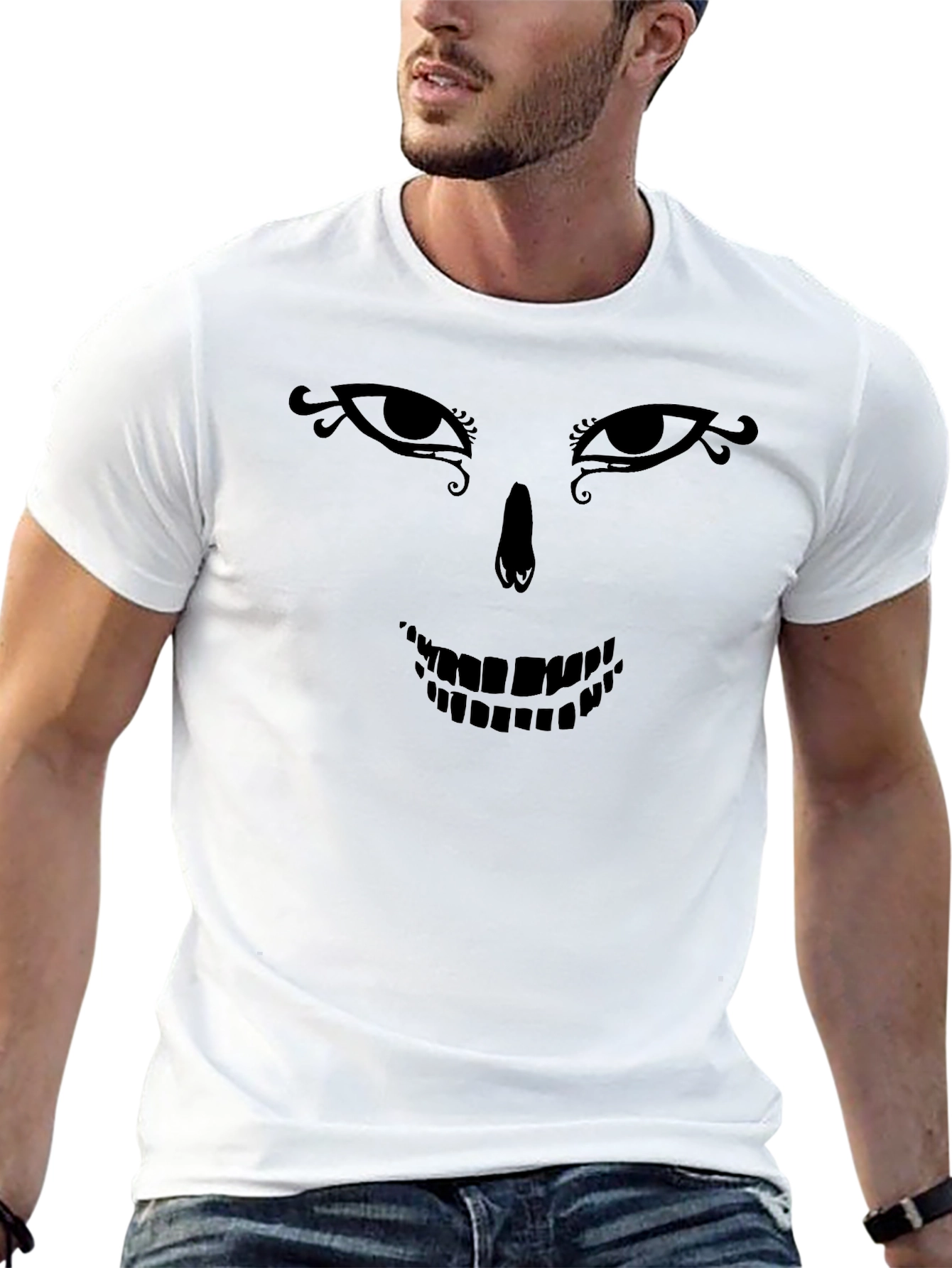 Skull Face Graphic Tee - Stylish & Unique Design