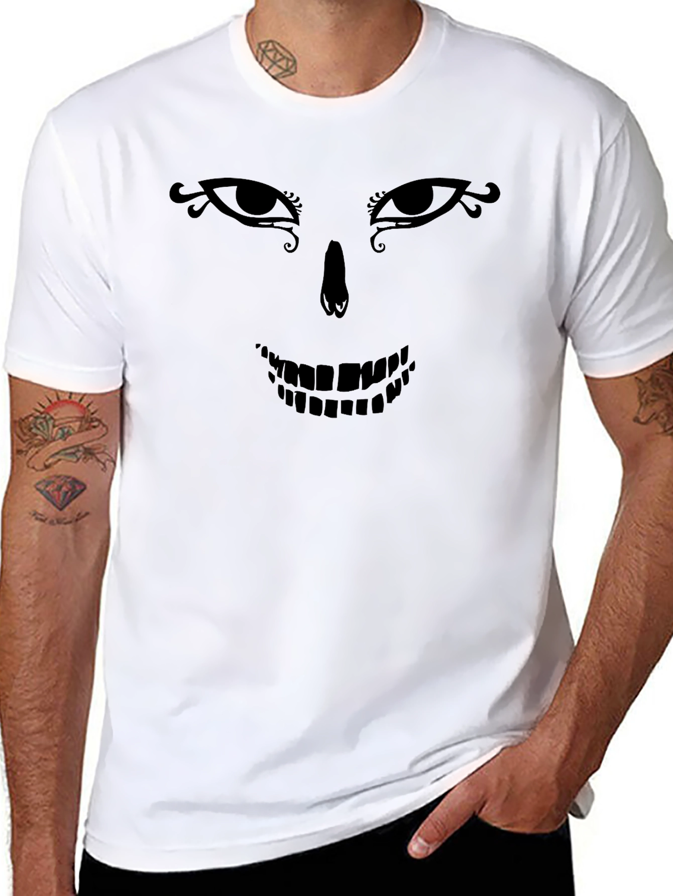 Skull Face Graphic Tee - Stylish & Unique Design