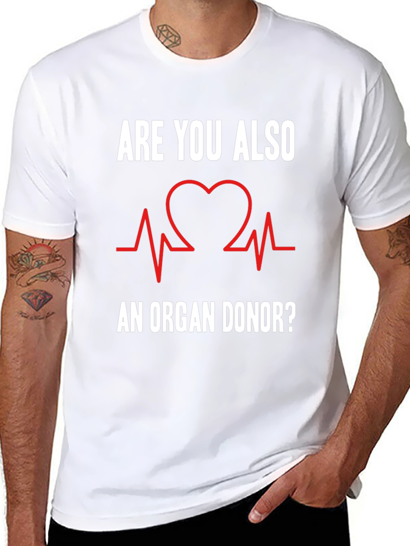 Organ Donor T-Shirt Heartbeat Graphic Tee