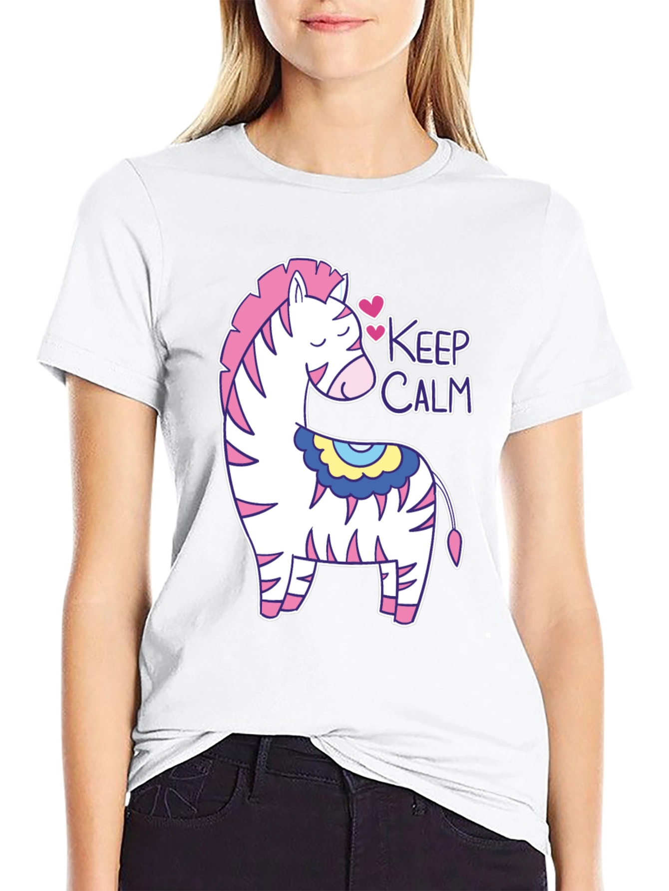 Keep Calm Zebra T-Shirt Cute Graphic Tee
