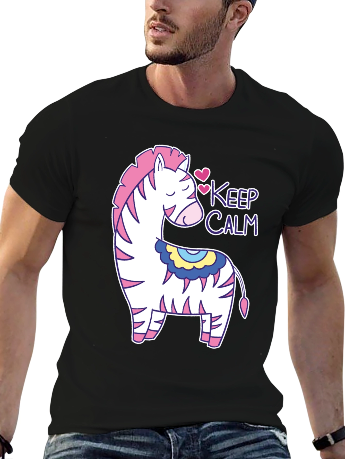 Keep Calm Zebra T-Shirt Cute Graphic Tee
