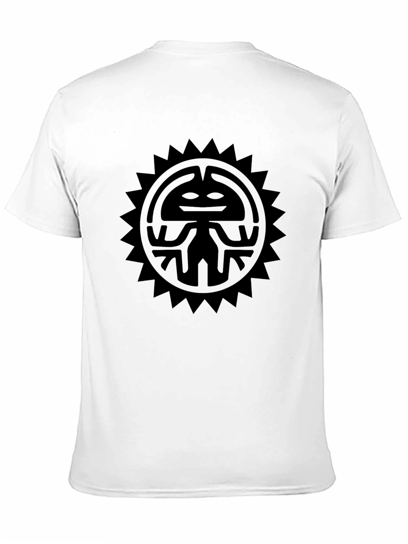 Black Graphic Tee - Tribal Sun Design