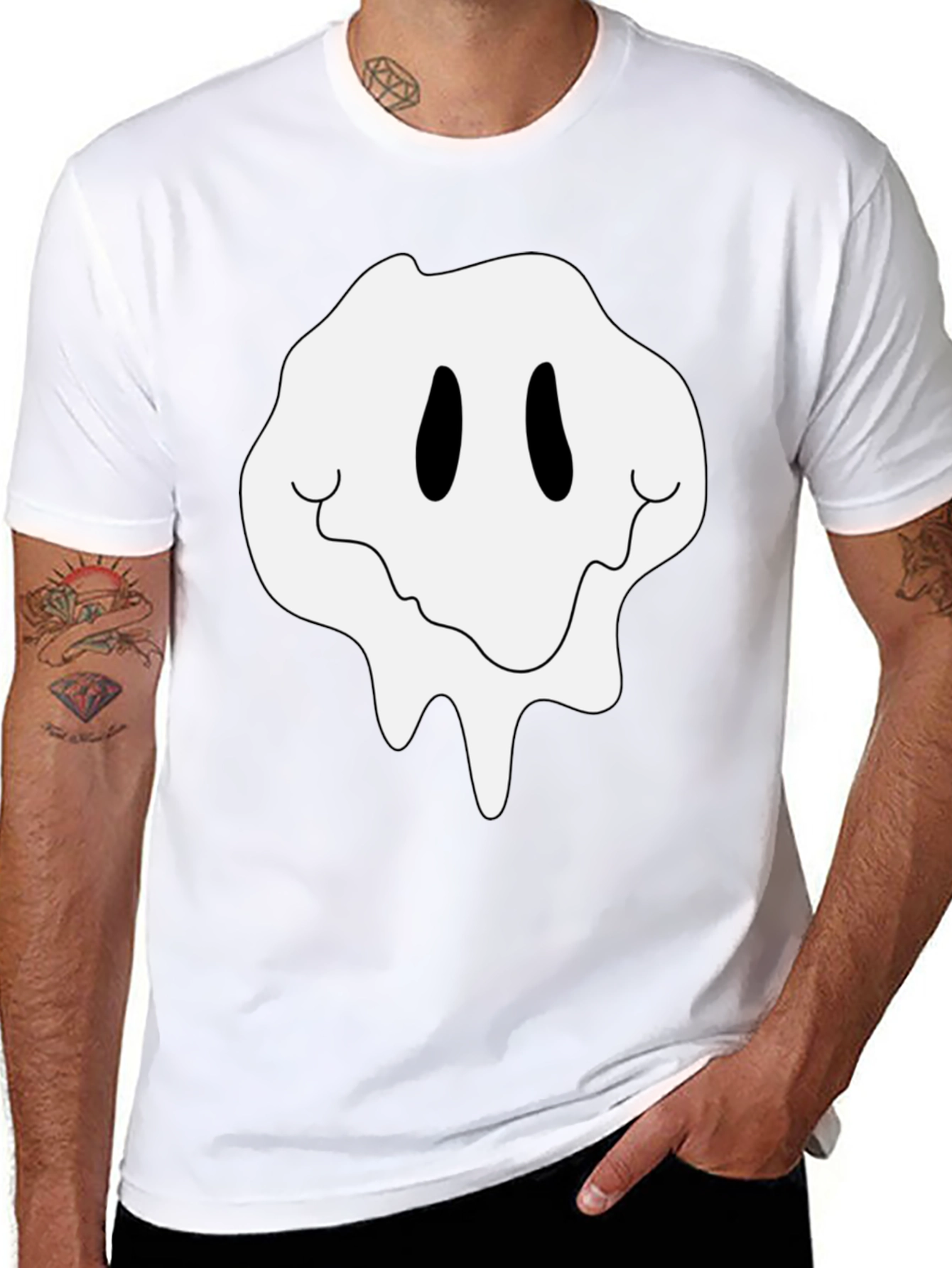 Melting Smiley Face Graphic Tee
