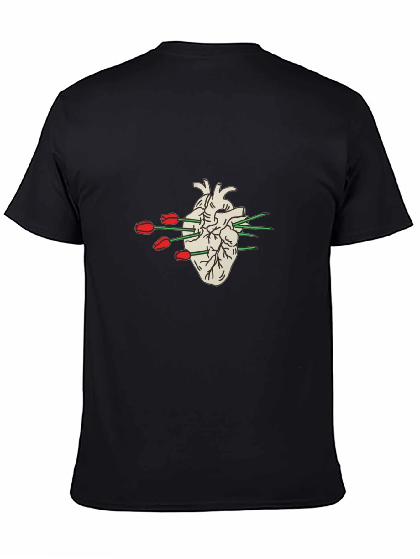 Heart & Tulips Graphic Tee - Unique Design