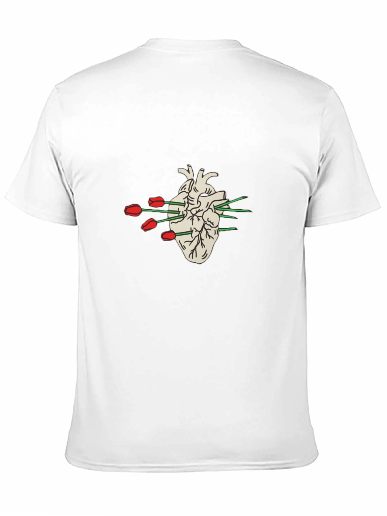 Heart & Tulips Graphic Tee - Unique Design