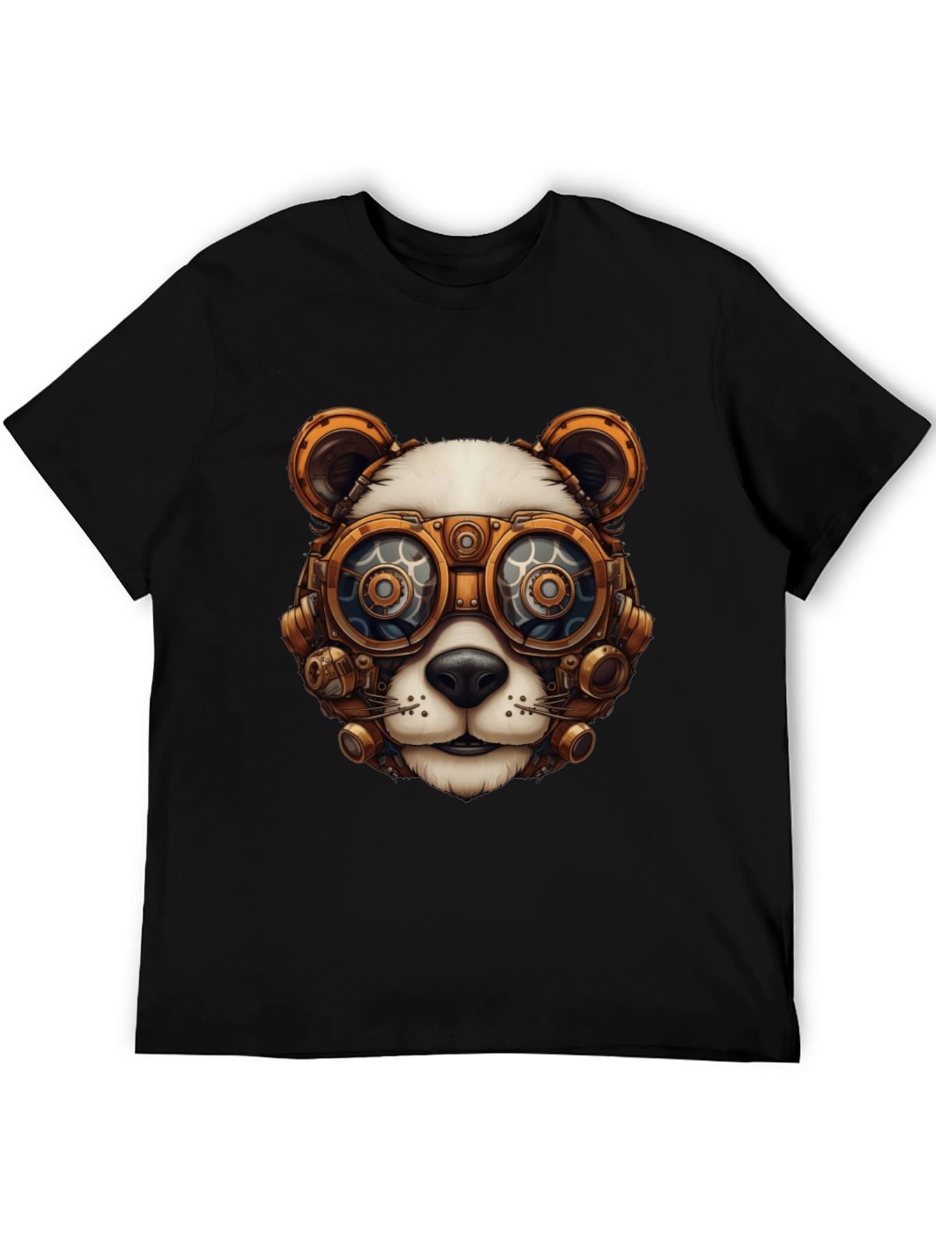 Steampunk Panda Graphic T-Shirt