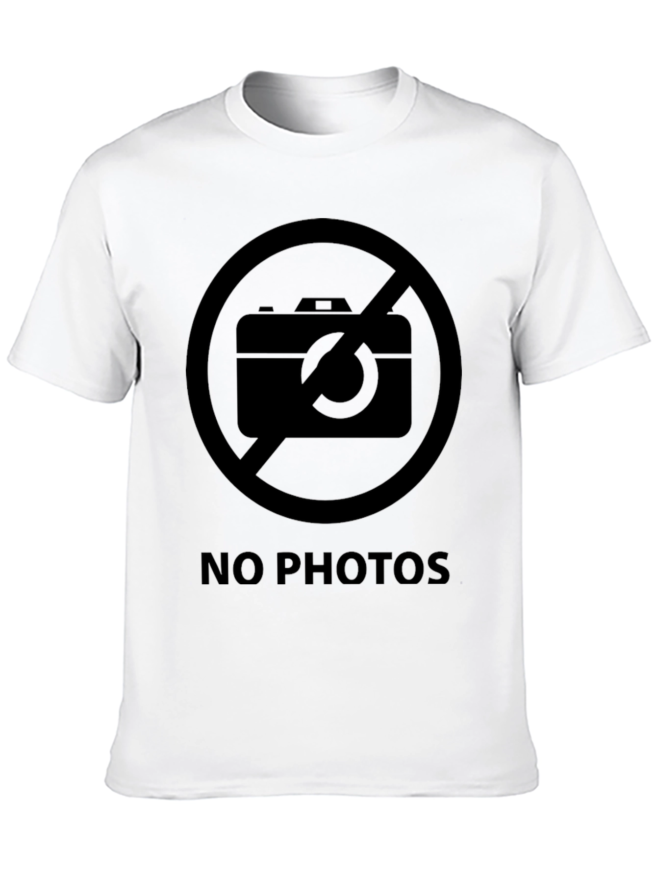 No Photos Graphic Tee - Black Crew Neck T-Shirt