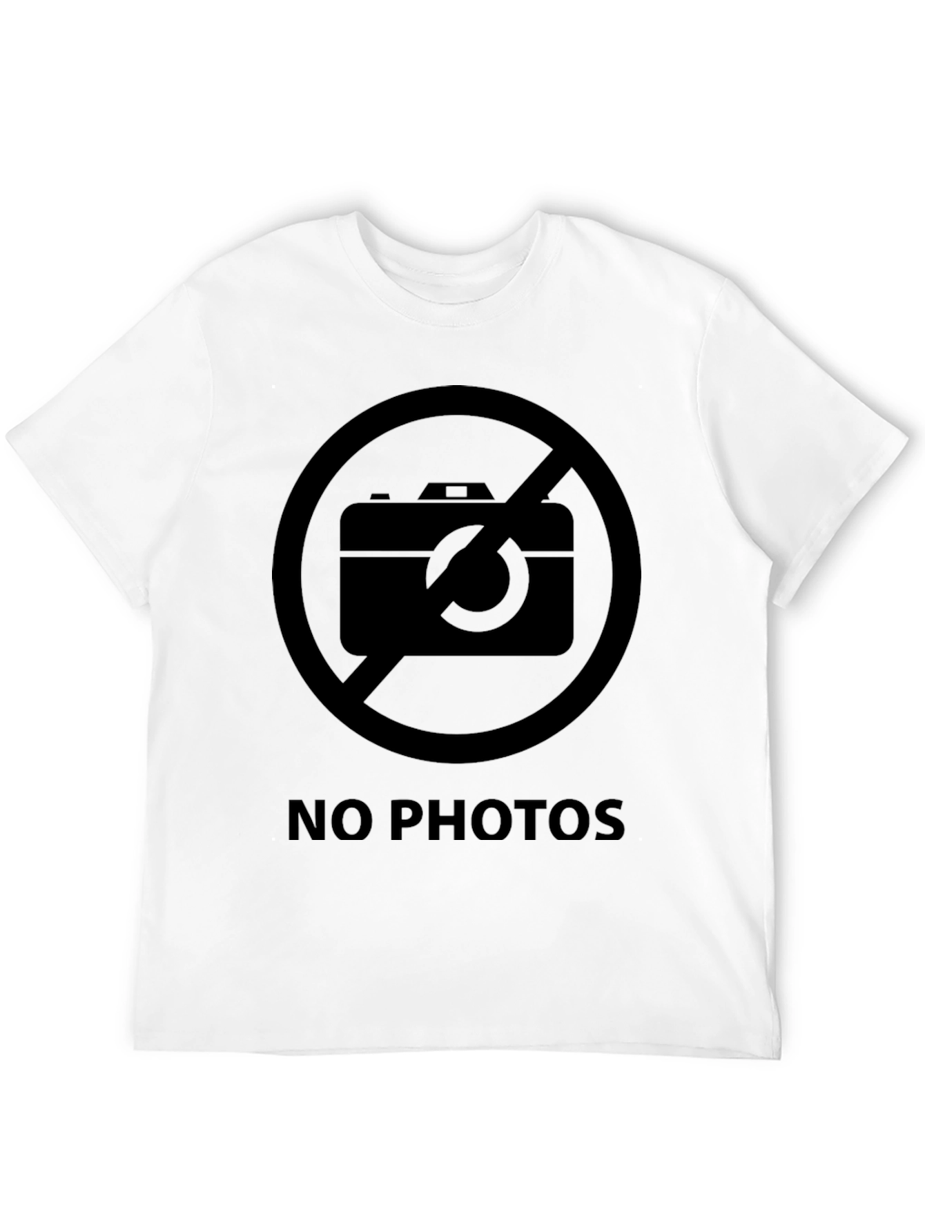 No Photos Graphic Tee - Black Crew Neck T-Shirt