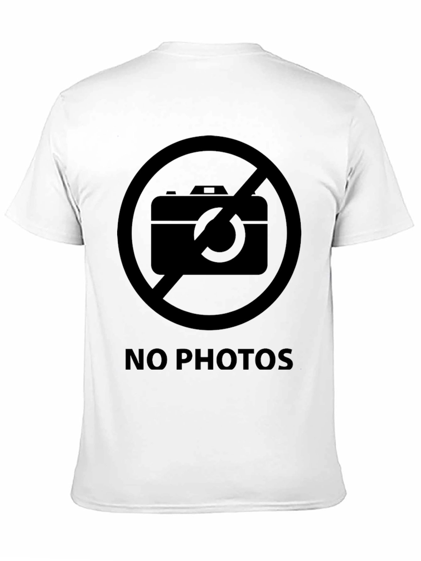 No Photos Graphic Tee - Black Crew Neck T-Shirt