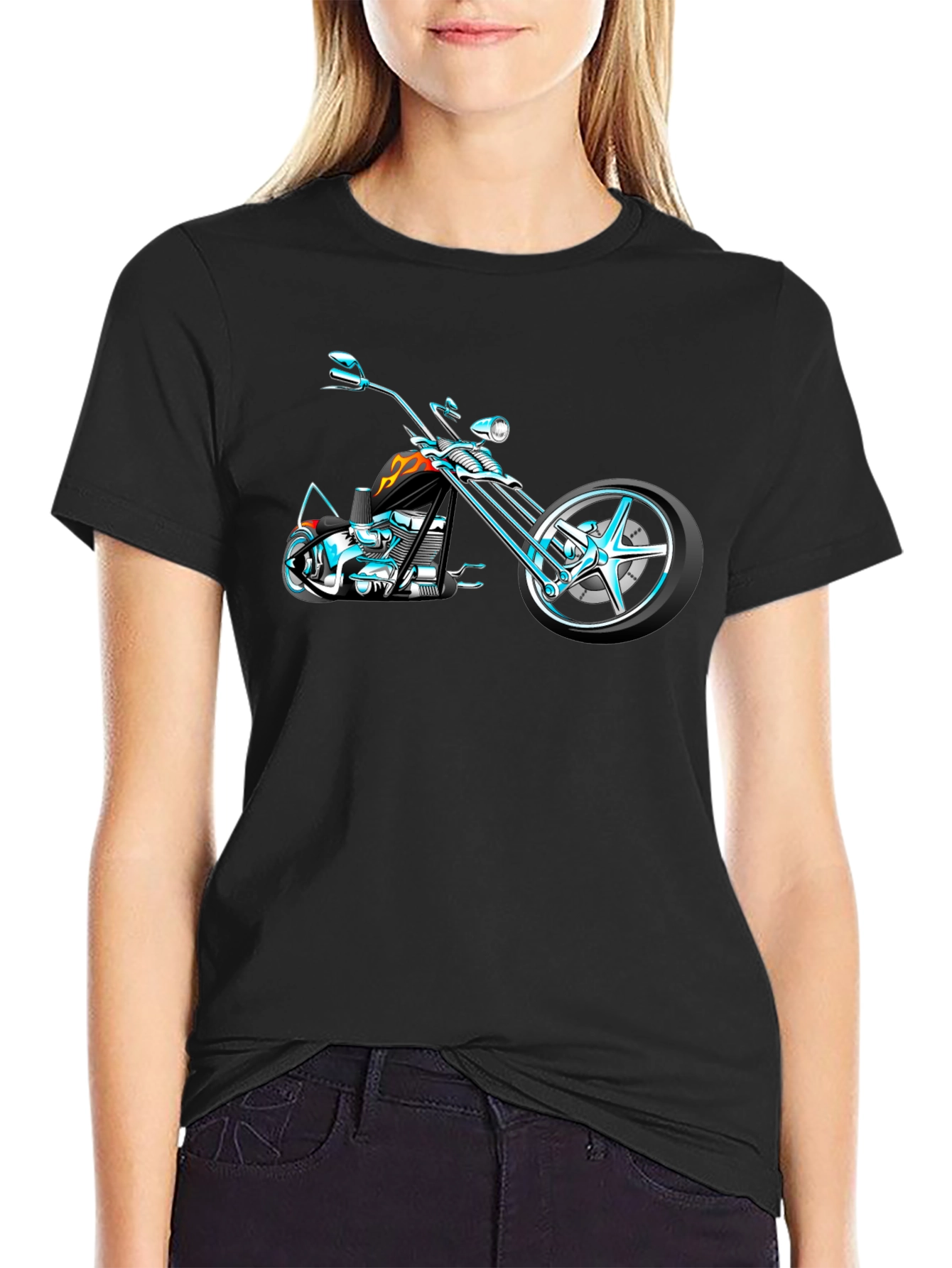 Cool Motorcycle Graphic T-Shirt - Black
