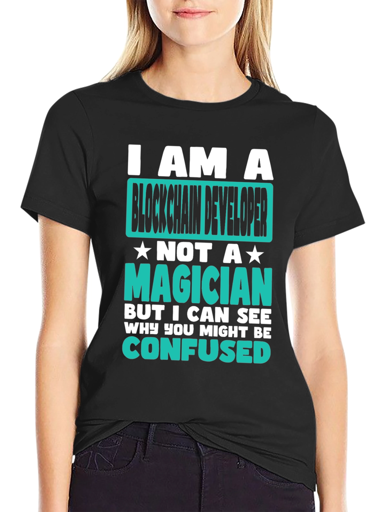Blockchain Developer T-Shirt - Not a Magician!