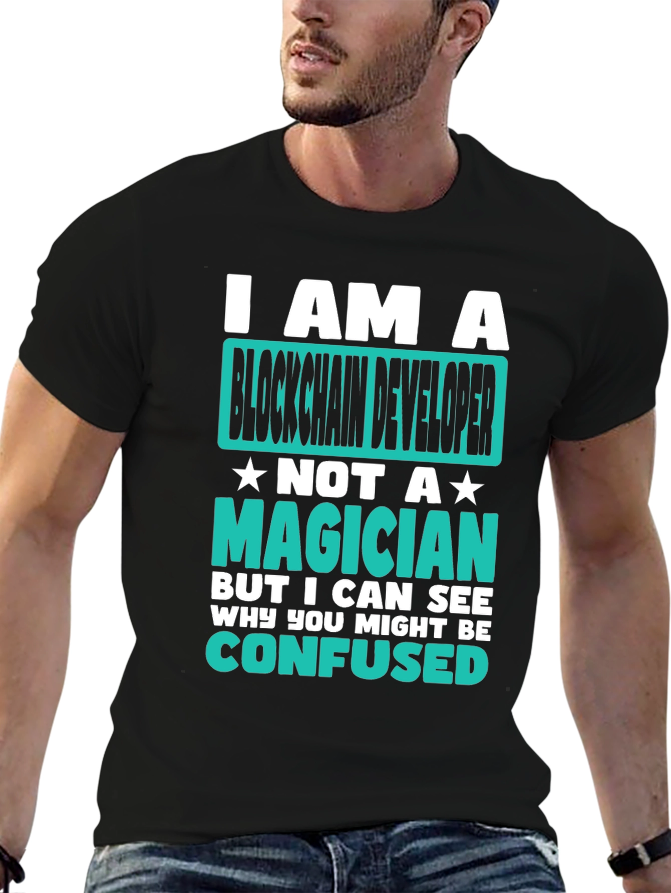 Blockchain Developer T-Shirt - Not a Magician!
