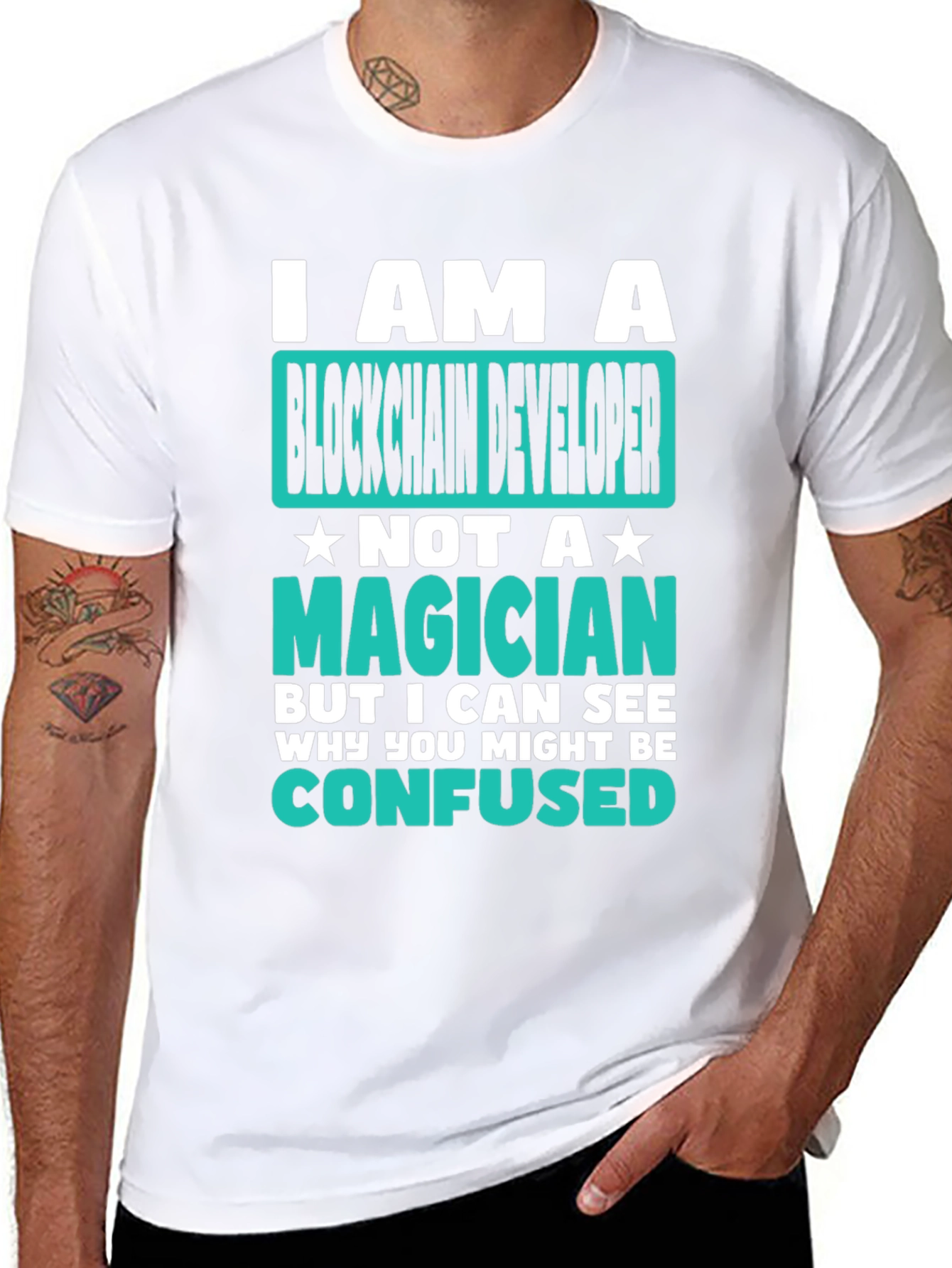 Blockchain Developer T-Shirt - Not a Magician!