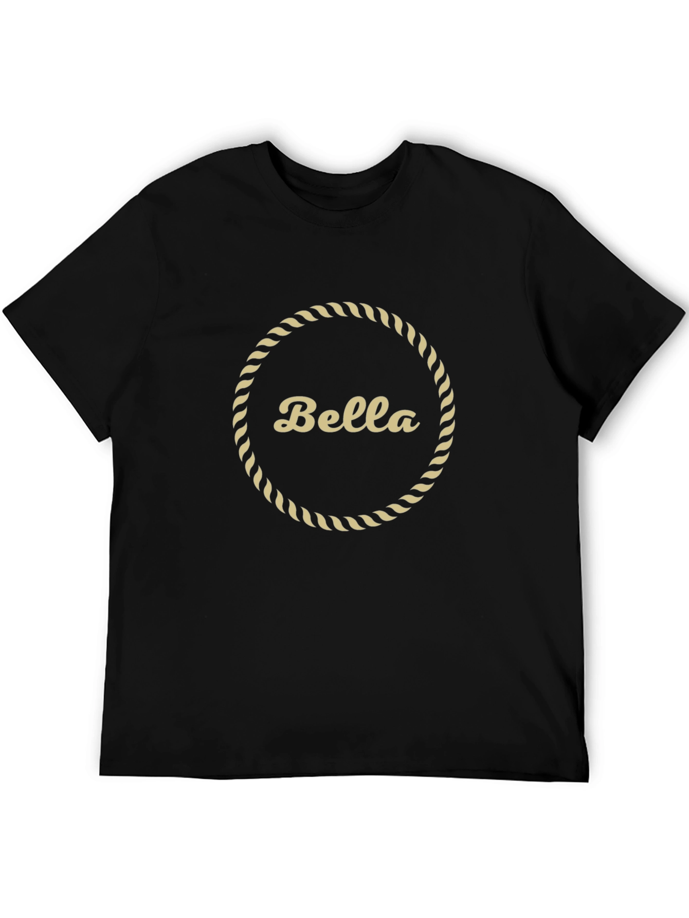 Bella Custom Name T-Shirt - Personalized Rope Circle Design