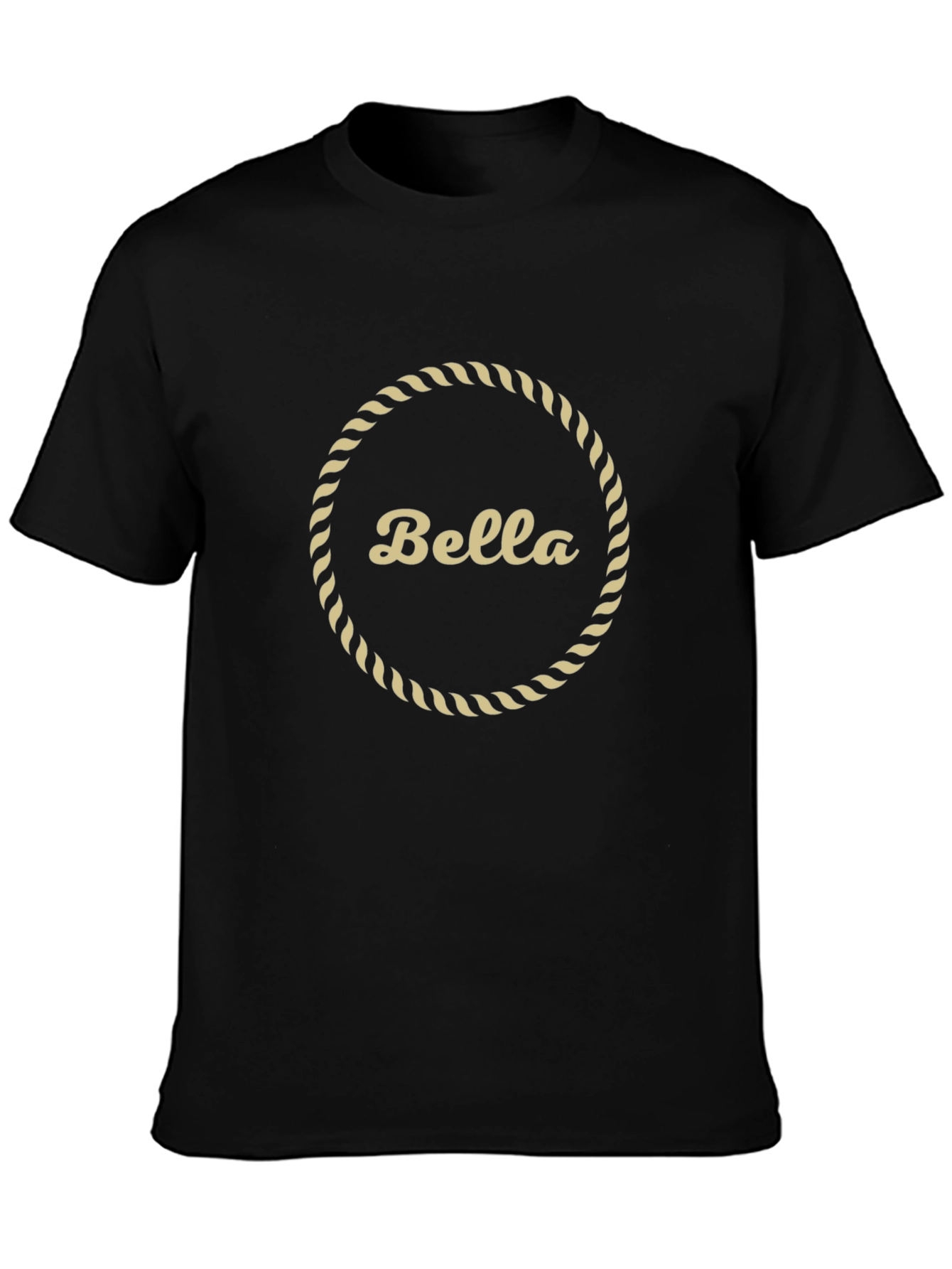 Bella Custom Name T-Shirt - Personalized Rope Circle Design
